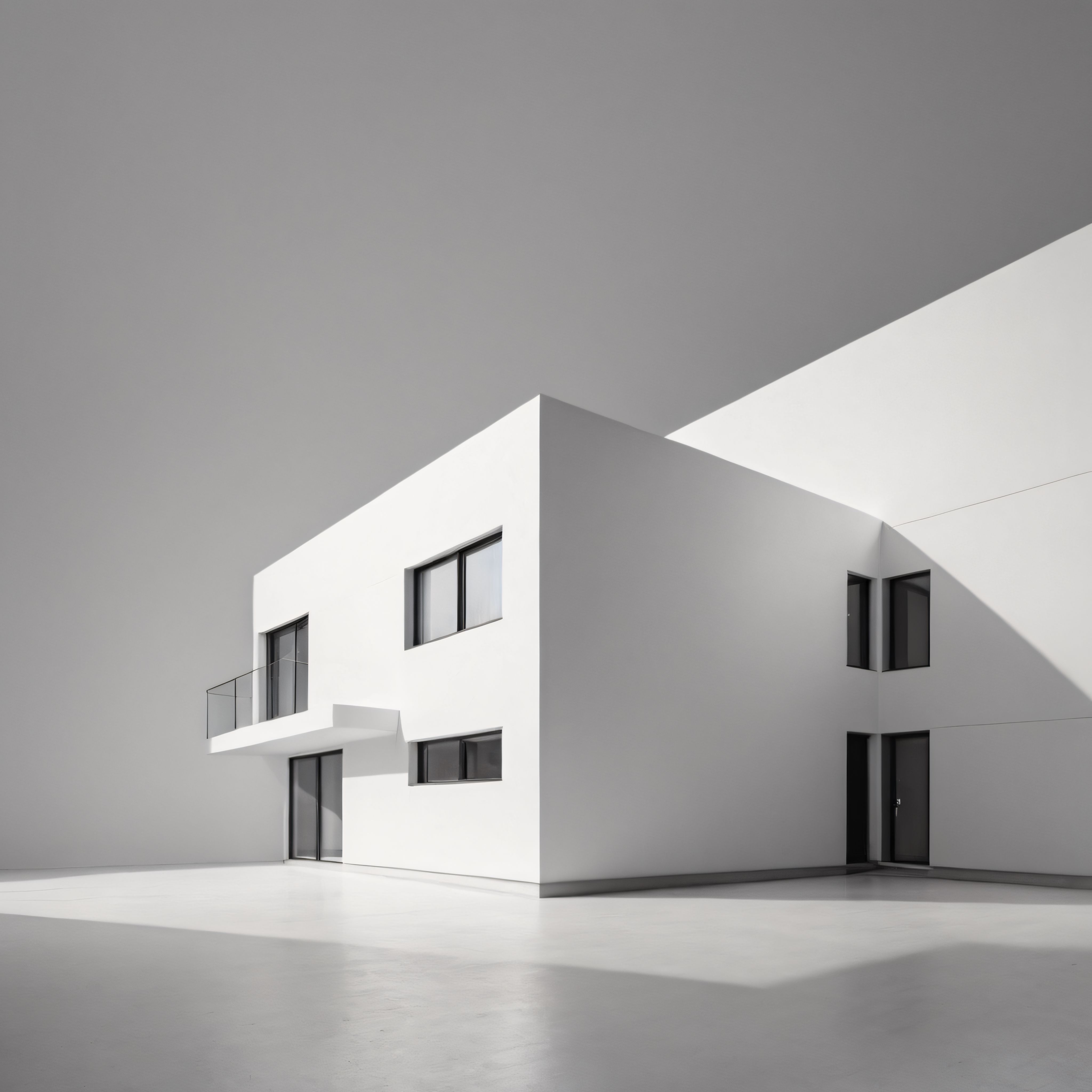 Geometrik Hatlarıyla Dikkat Çeken Çağdaş Beyaz Villa ve Sade Mimari Anlayışı