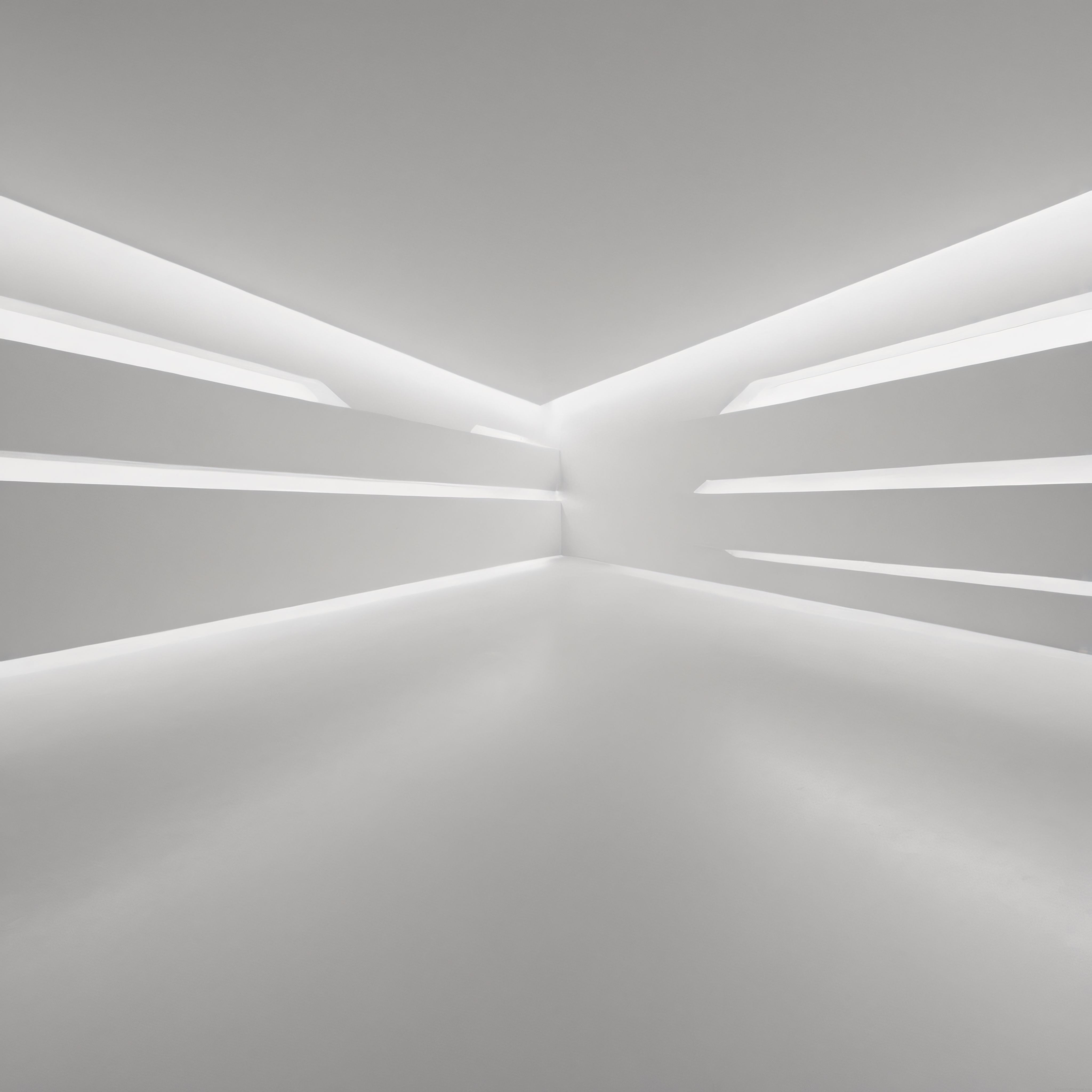 Geometrik Işık Çizgileriyle Süslenmiş Modern ve Minimalist Beyaz Oda