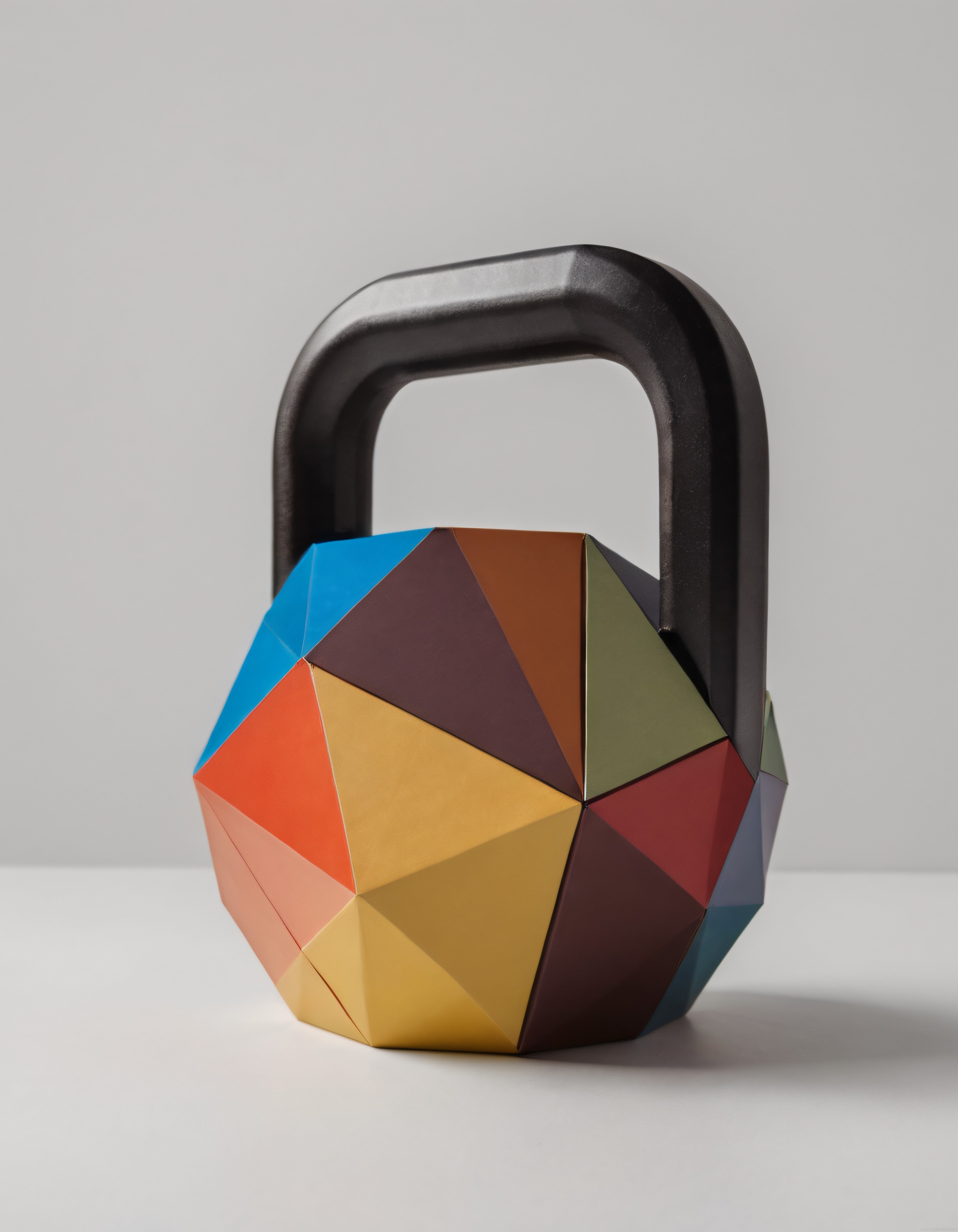 Geometrik Renkli Desenli Modern Kettlebell ile Fonksiyonel Antrenmanlar