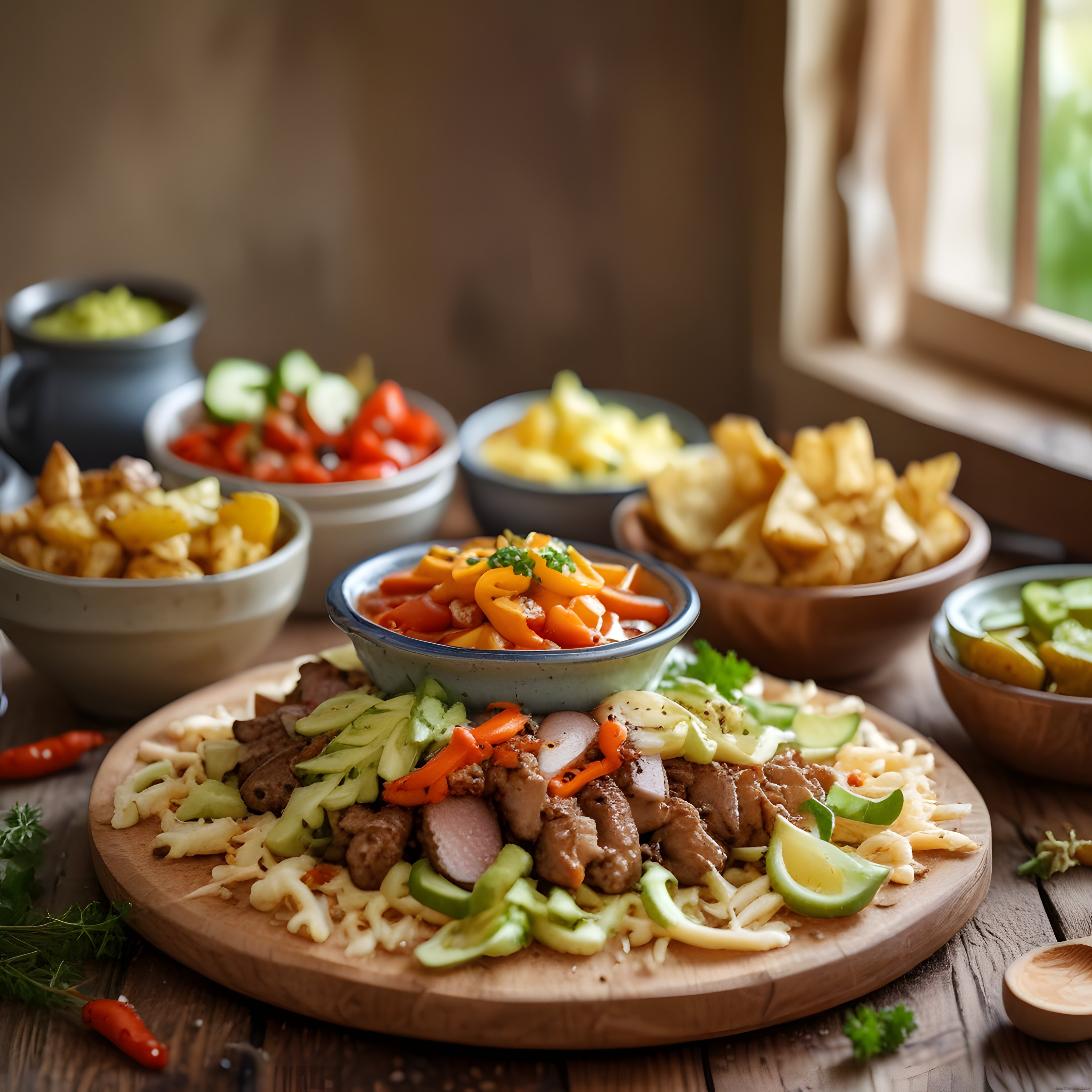 Gerçek Meksika Lezzeti: Izgara Etli Taco ve Nacho Masası Sunumu