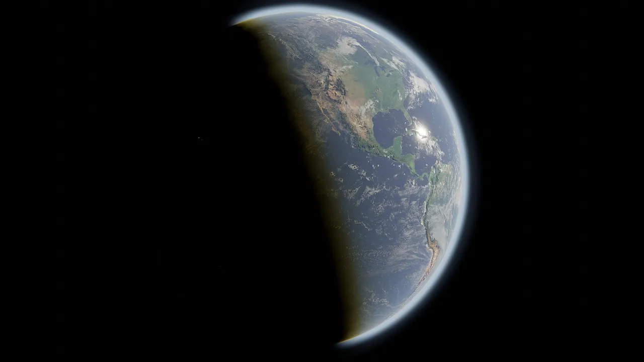 Gerçekçi 3D uzaydan Dünya küresi renderı