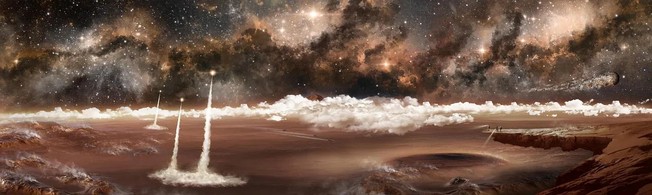 Gezegen ve takımyıldız panoraması - kozmik manzara