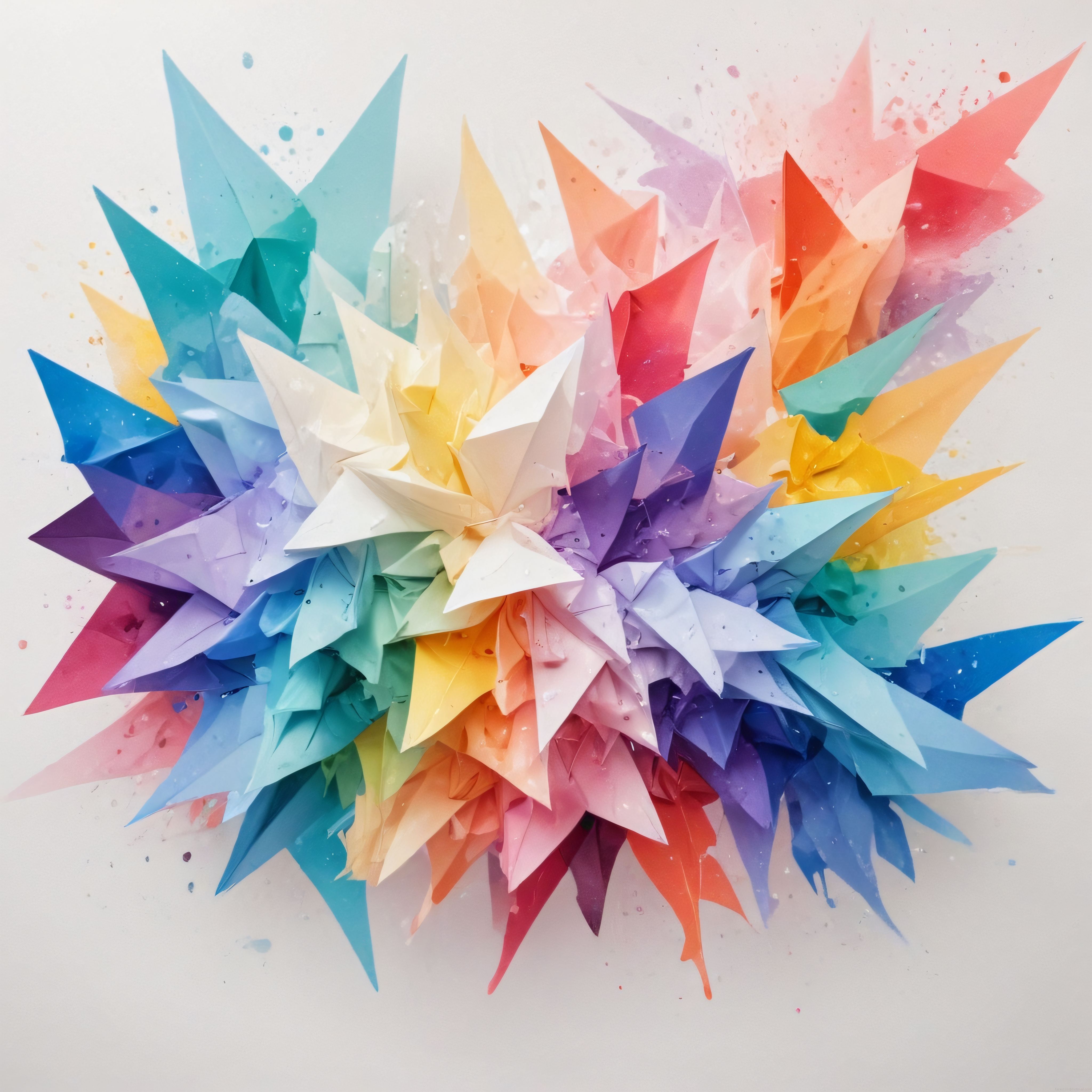 Gökkuşağı Renklerinde Büyüleyici Origami Çiçekleri ve Kağıt Katlama Sanatı