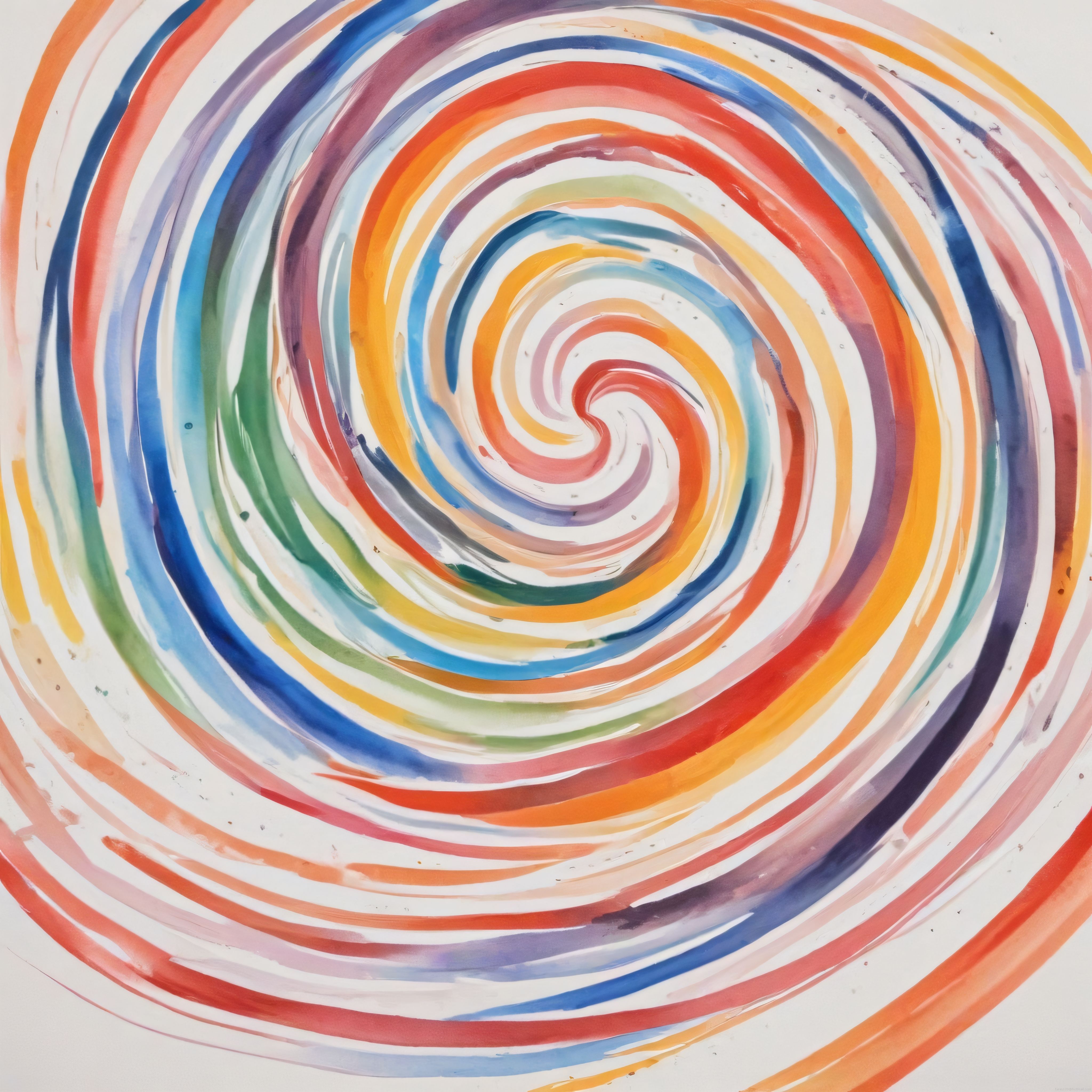 Gökkuşağı Renklerinde Hipnotik Sulu Boya Spiral Sanat Çalışması