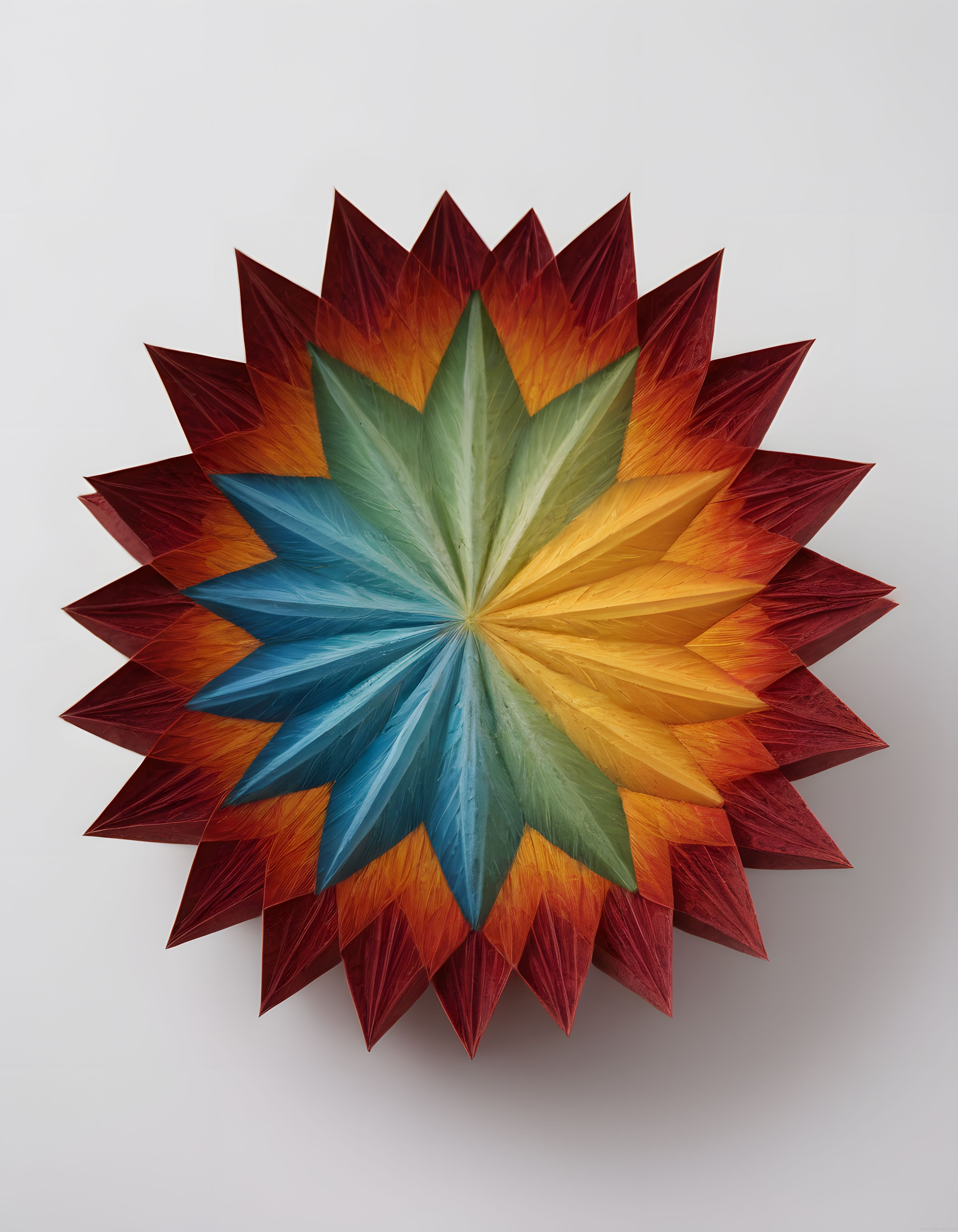 Gökkuşağı Renklerinde Katlamalı Kağıt Duvar Süsü ve Dekoratif Sanat Eseri
