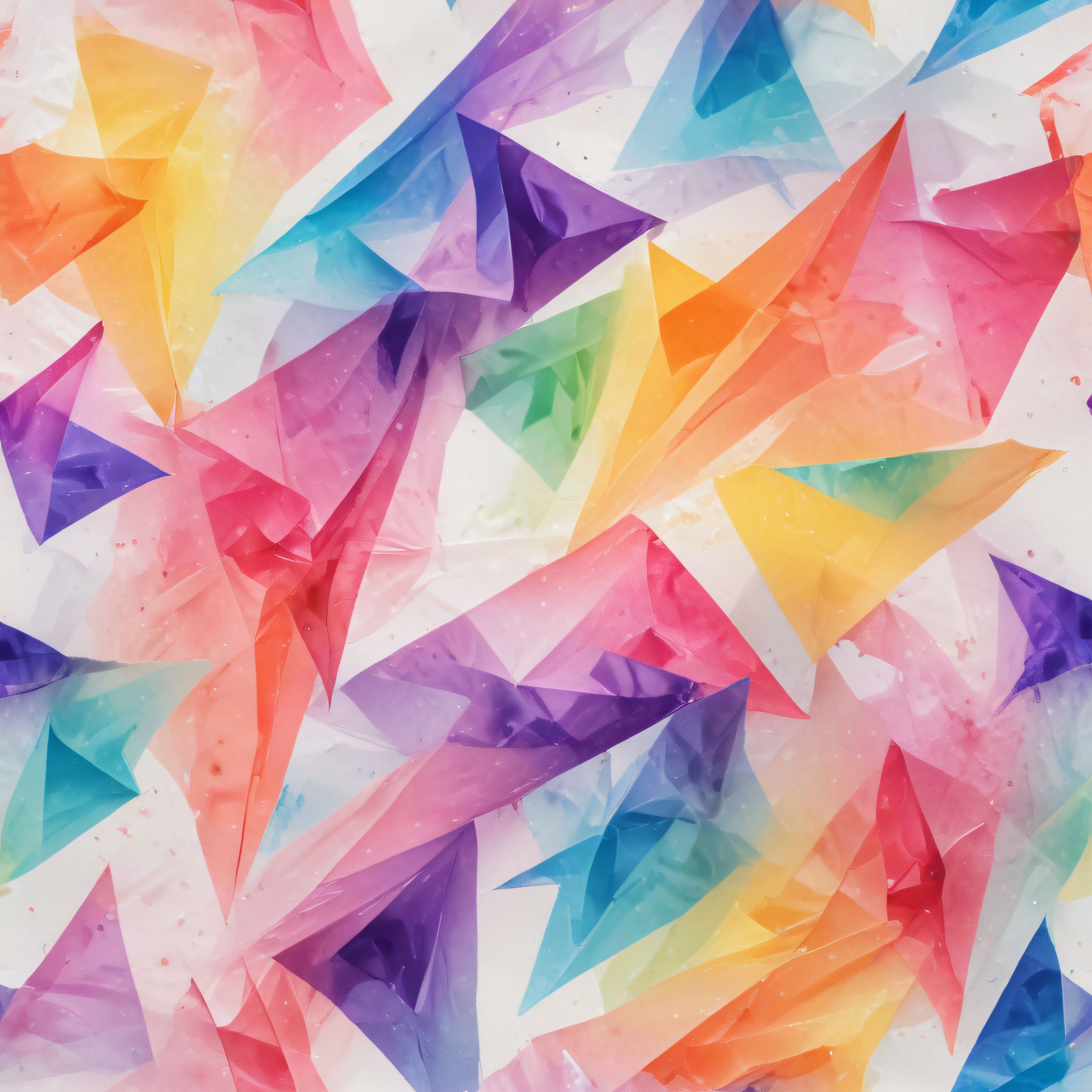 Gökkuşağı Renklerinde Soyut Geometrik Kağıtlar ve Pastel Tonda Arka Plan