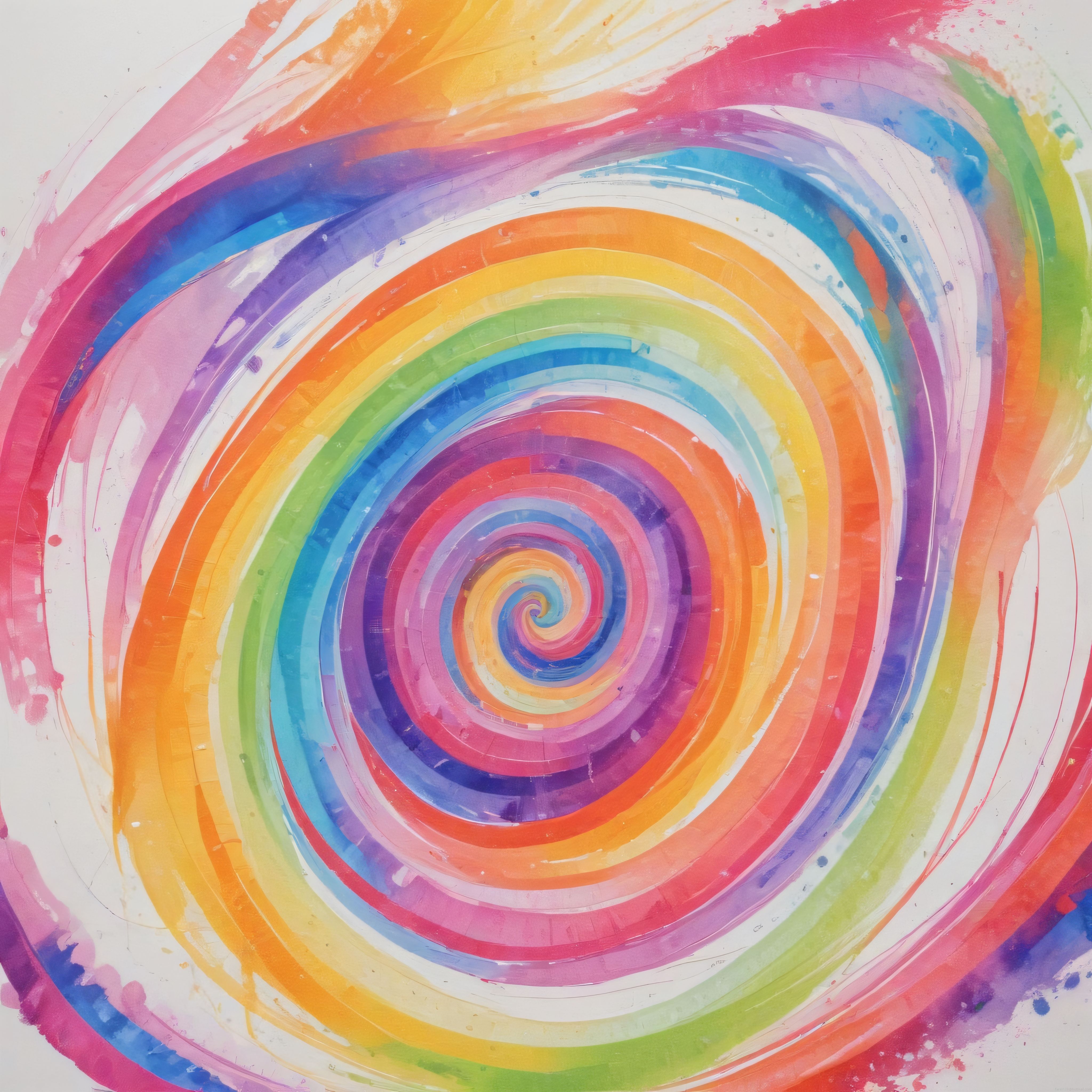 Gökkuşağı Renklerinde Suluboya Spiral: Hipnotik ve Sanatsal Arka Plan Deseni