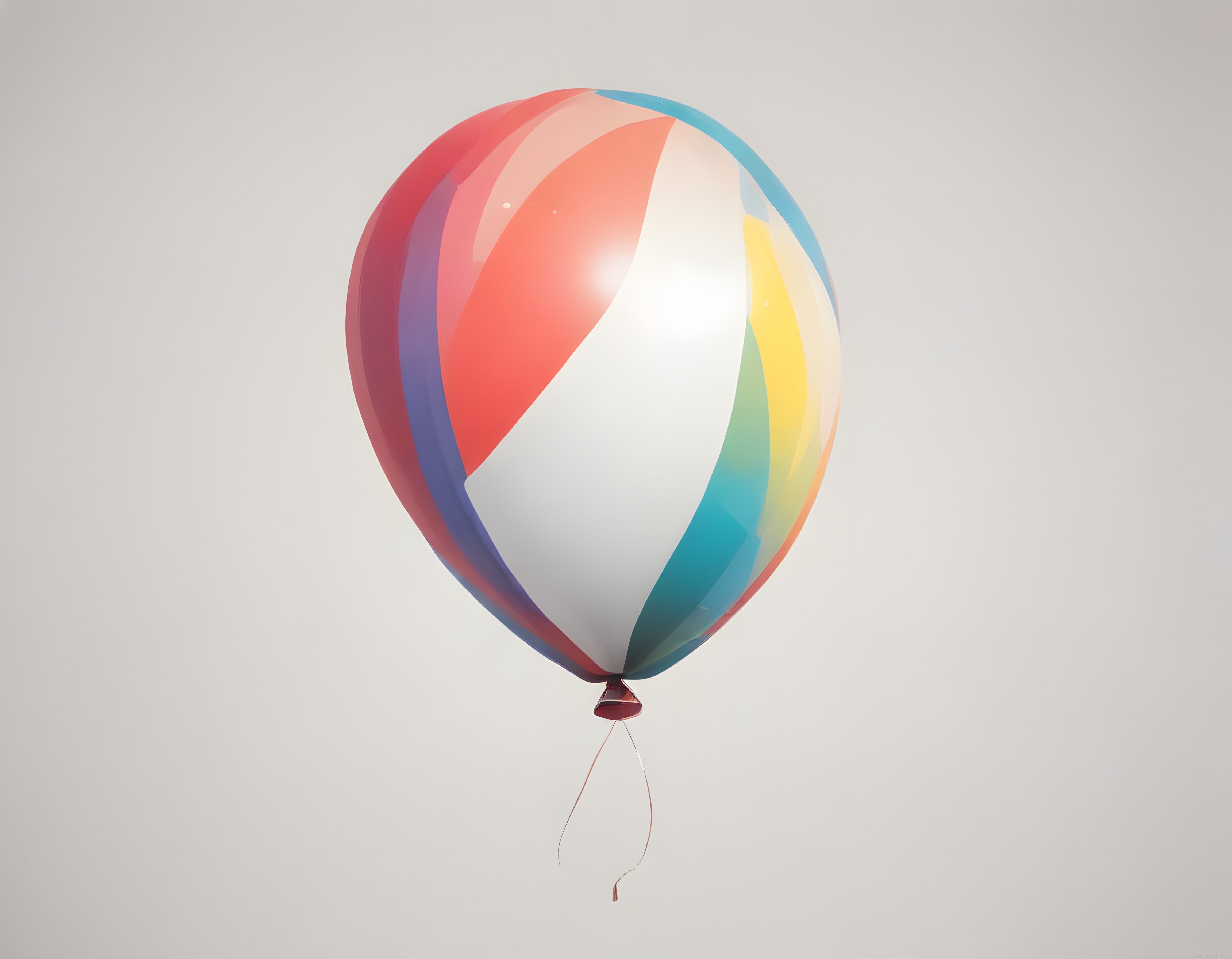 Gökkuşağı Renkli Tek Balon: Minimalist Parti Dekoru ve Arka Plan Tasarımı