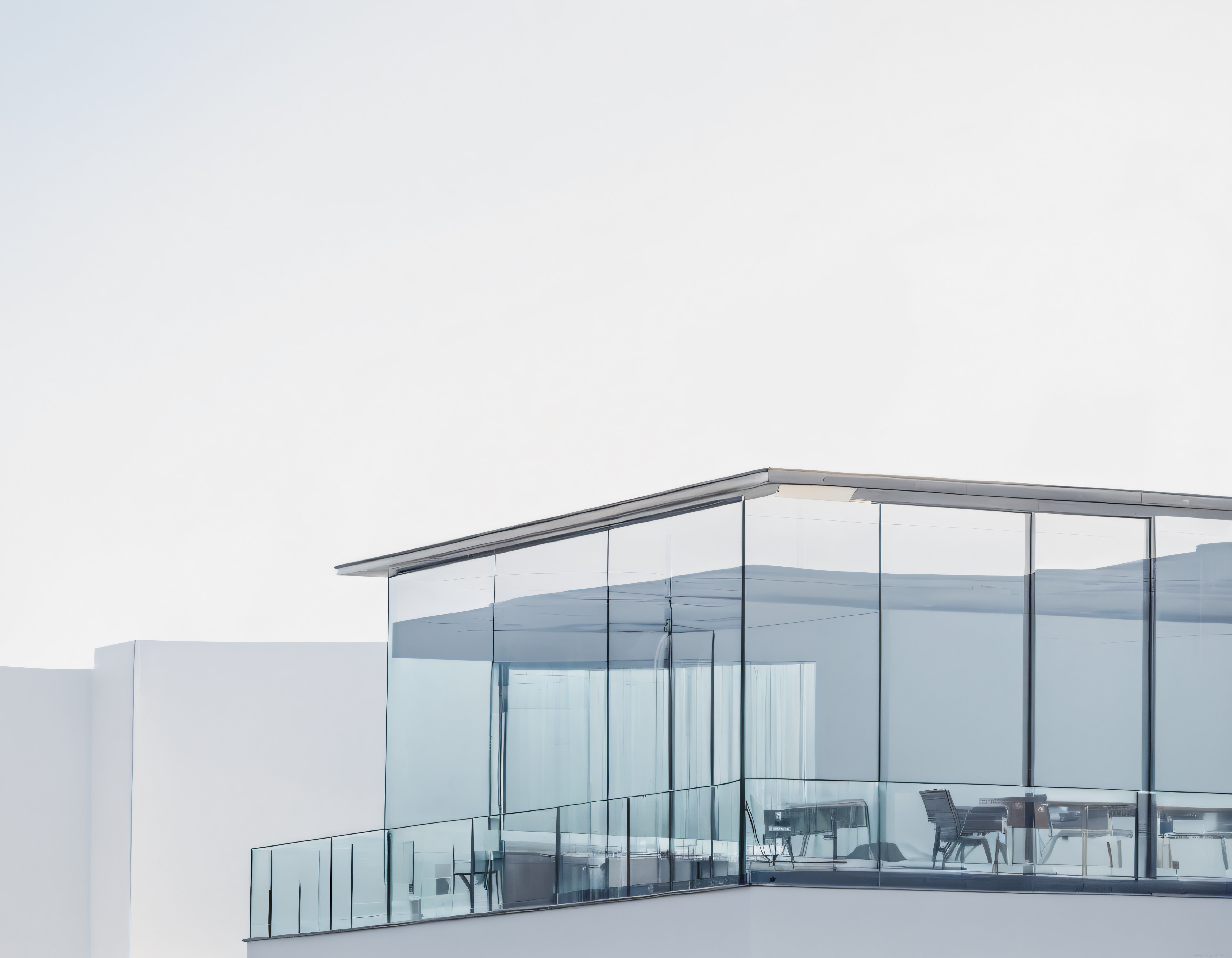 Gökyüzü ile Bütünleşen Cam Cepheli Minimalist Lüks Villa Görünümü