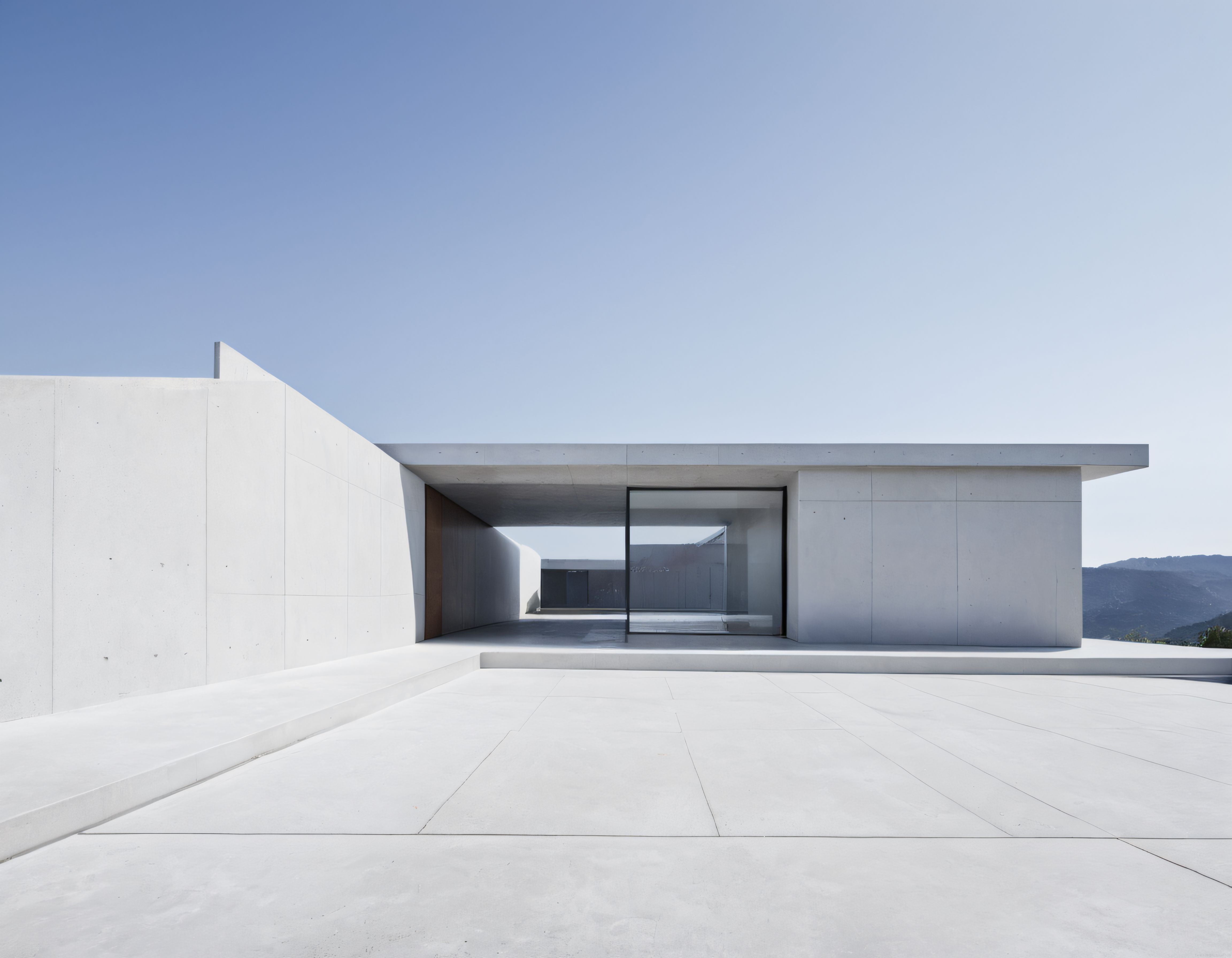 Gökyüzüne Açılan Beyaz Beton Yapı: Sade Çizgilerle Modern Mimari Örneği