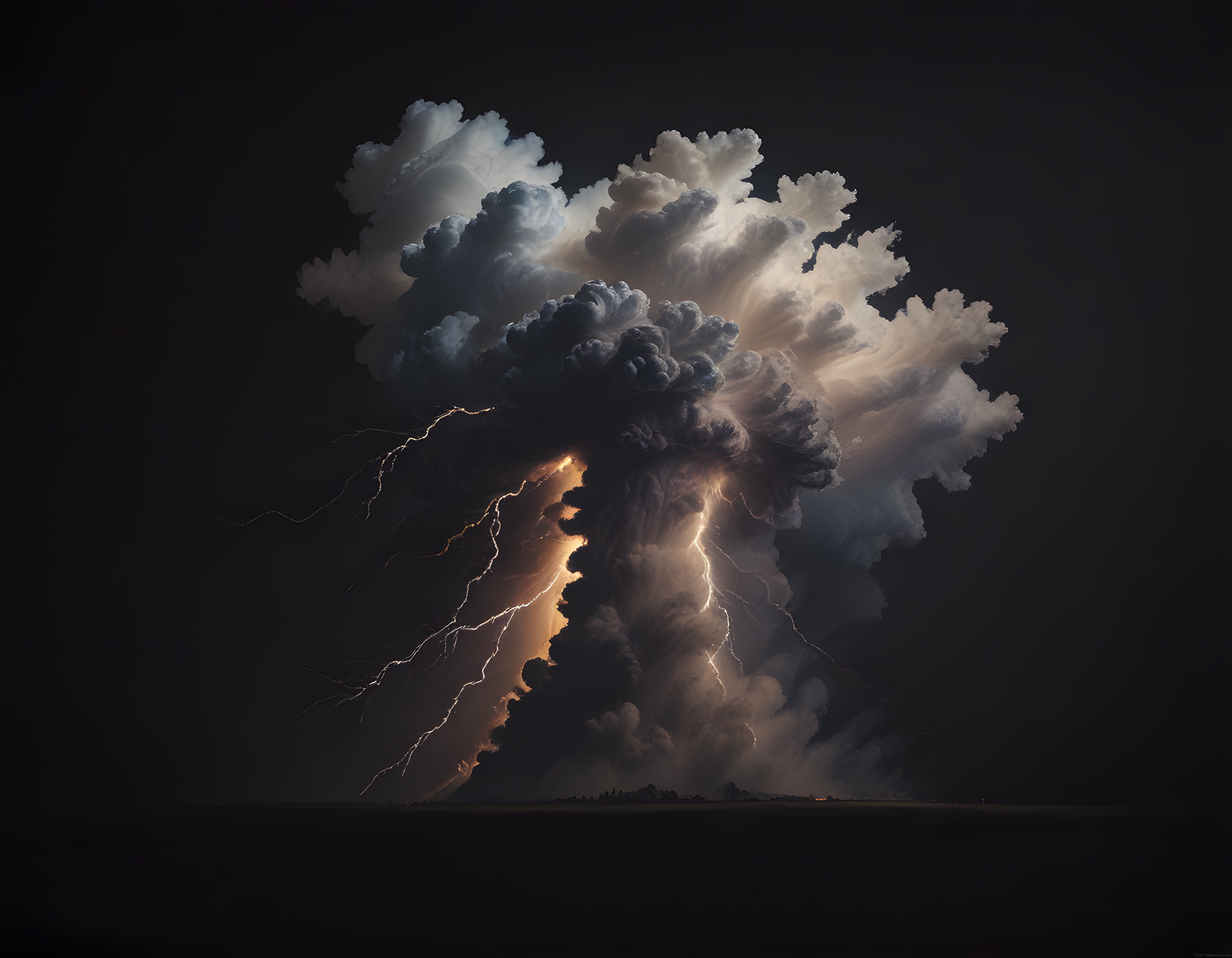 Gökyüzünün Öfkesi: Şimşeklerle Aydınlanan Dehşetli Bir Cumulonimbus Bulutu