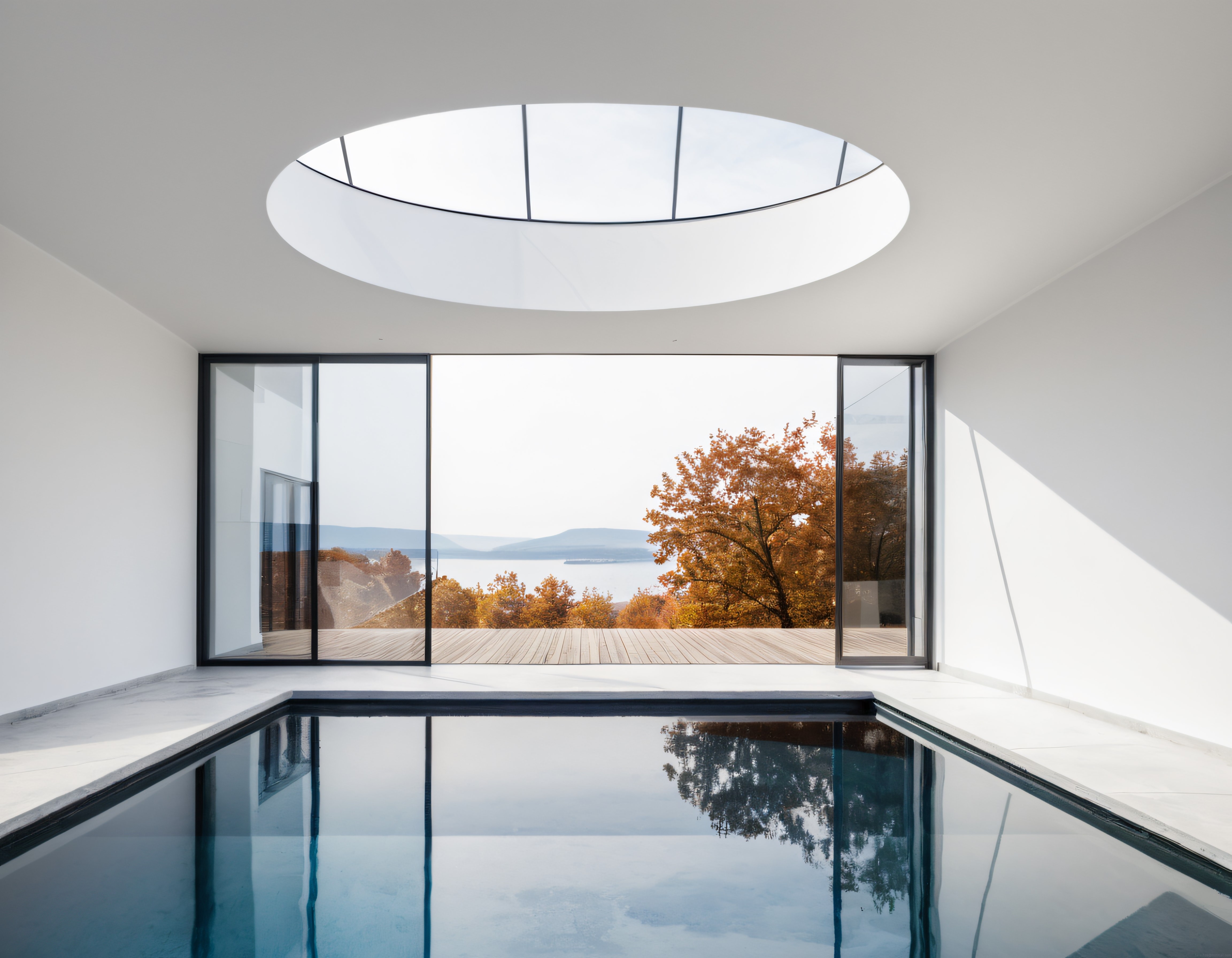 Göl Manzaralı Minimalist Villada Sonbaharın Huzur Veren Atmosferi