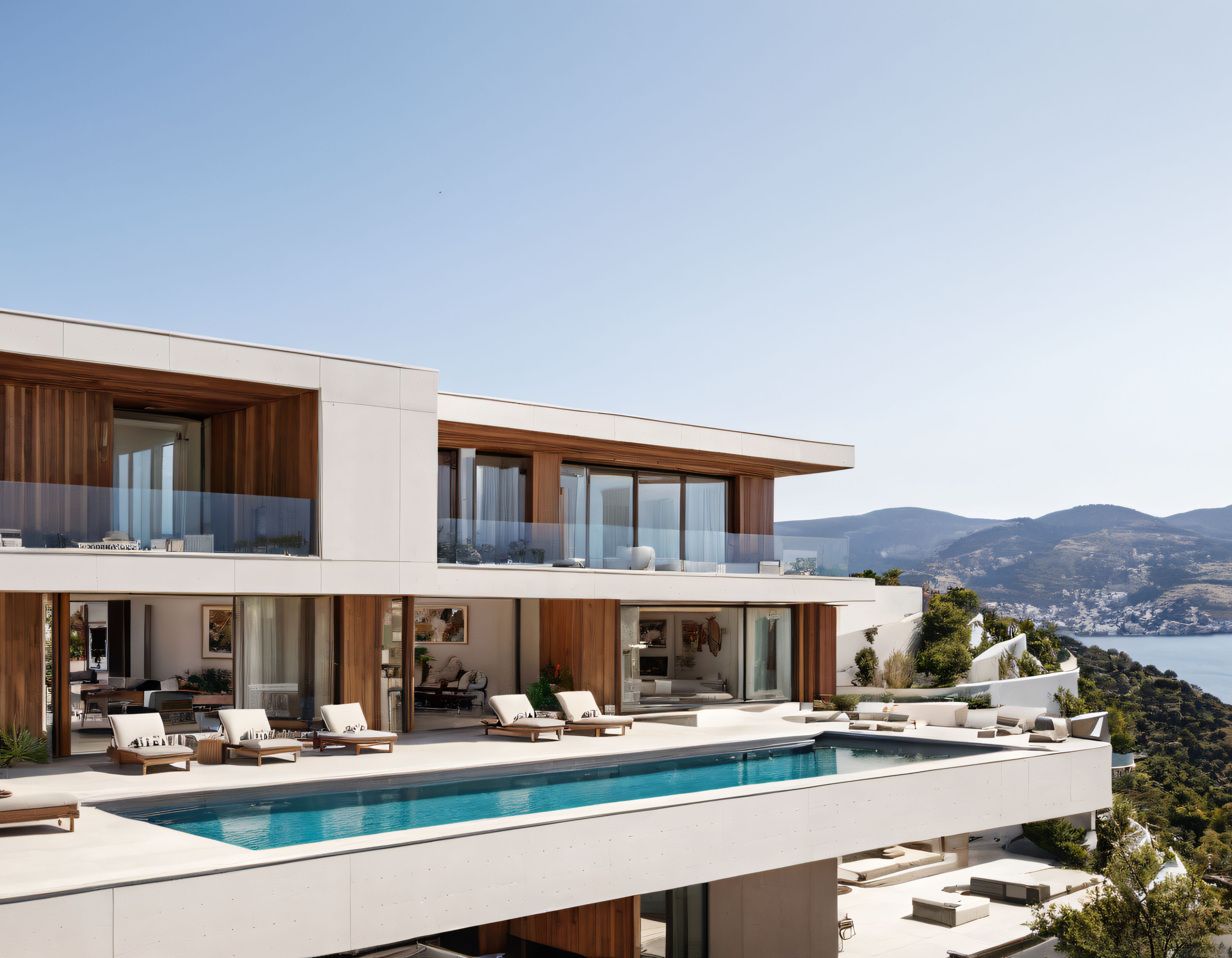 Göl ve Dağ Manzaralı Lüks Modern Villa: Çağdaş Mimari ile Sonsuz Havuz Keyfi