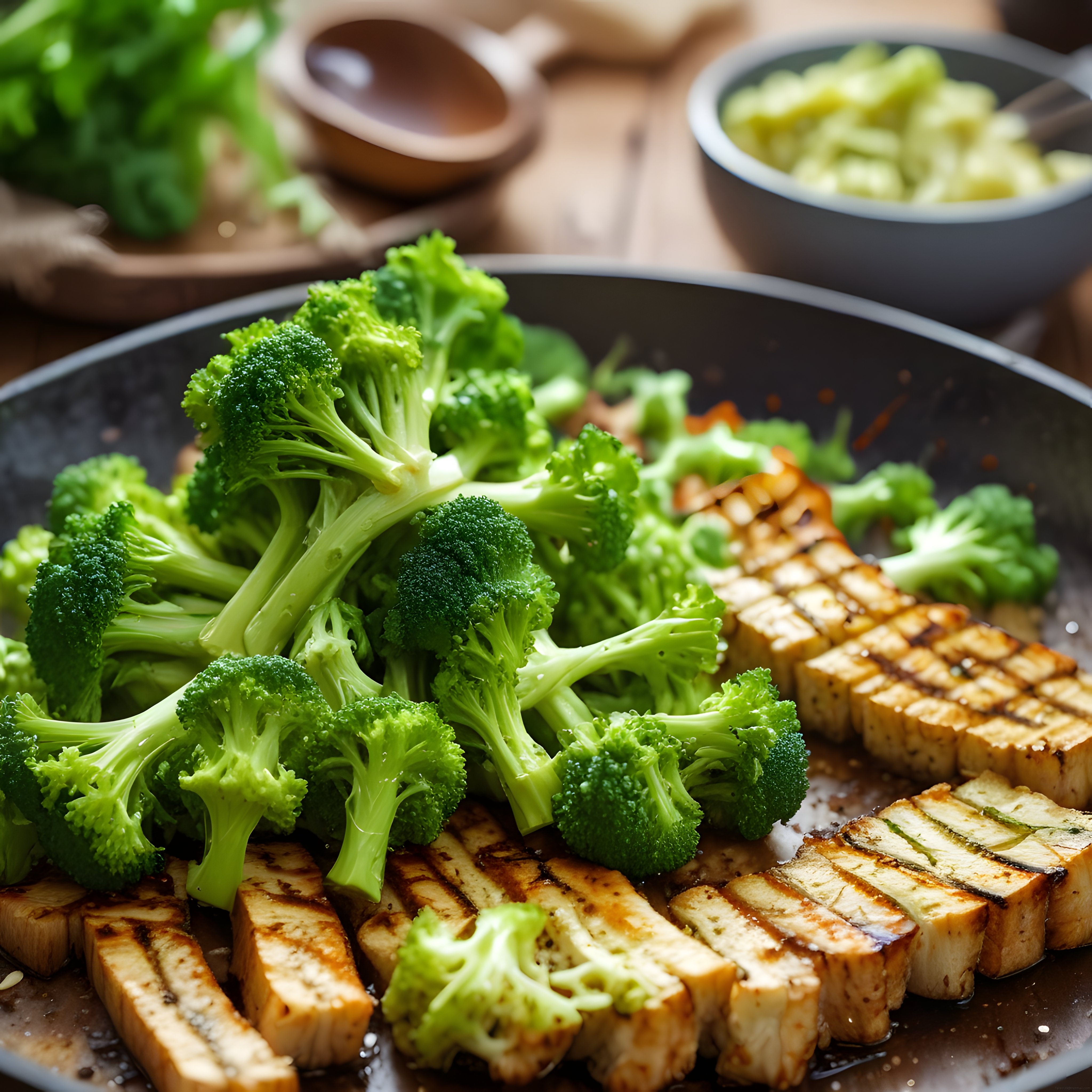 Göz Alıcı Izgara Tofu ve Taze Brokoli ile Evde Sağlıklı Vegan Yemek Tarifi