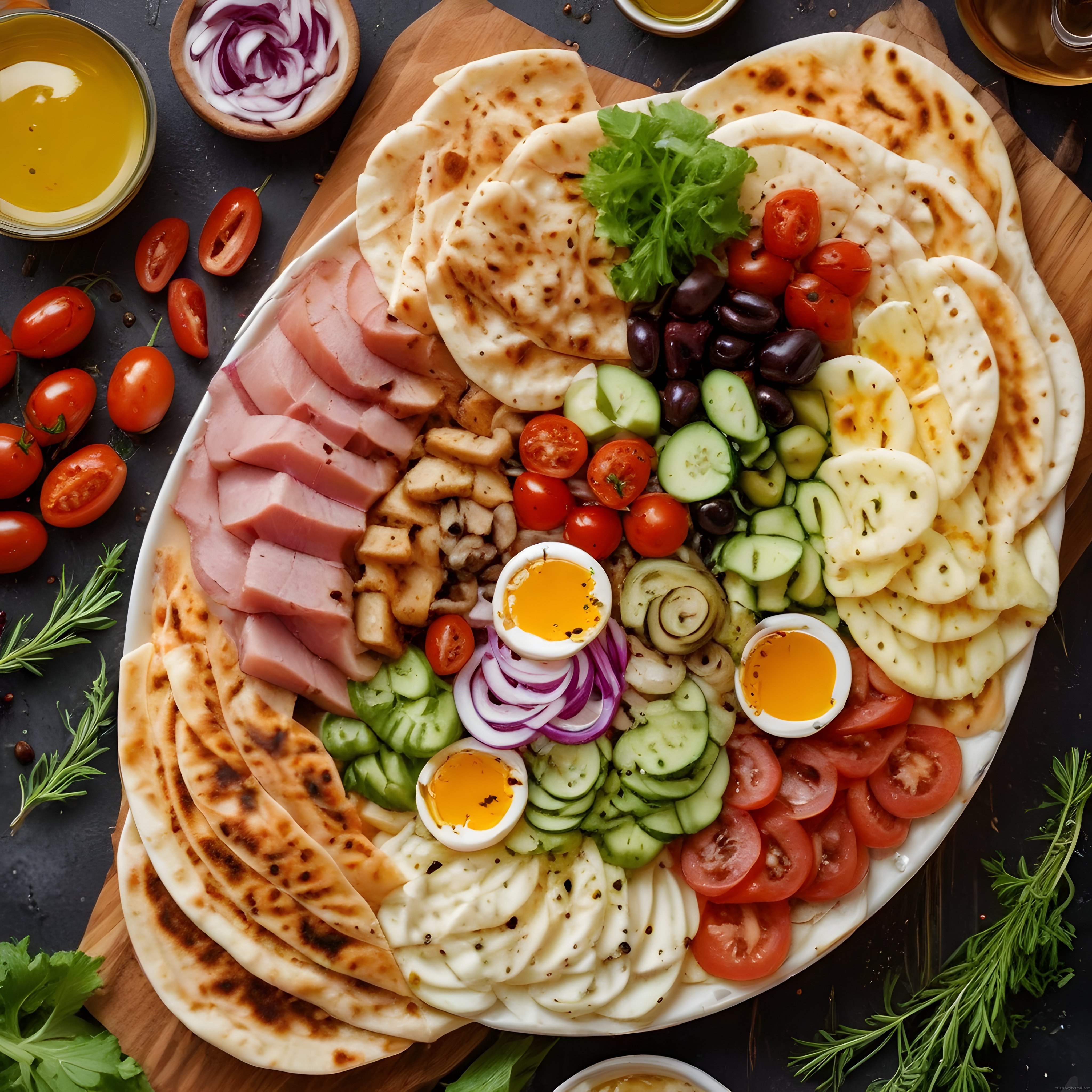 Göz alıcı kahvaltı tabağı ve serpme sunum: peynir, zeytin, yumurta