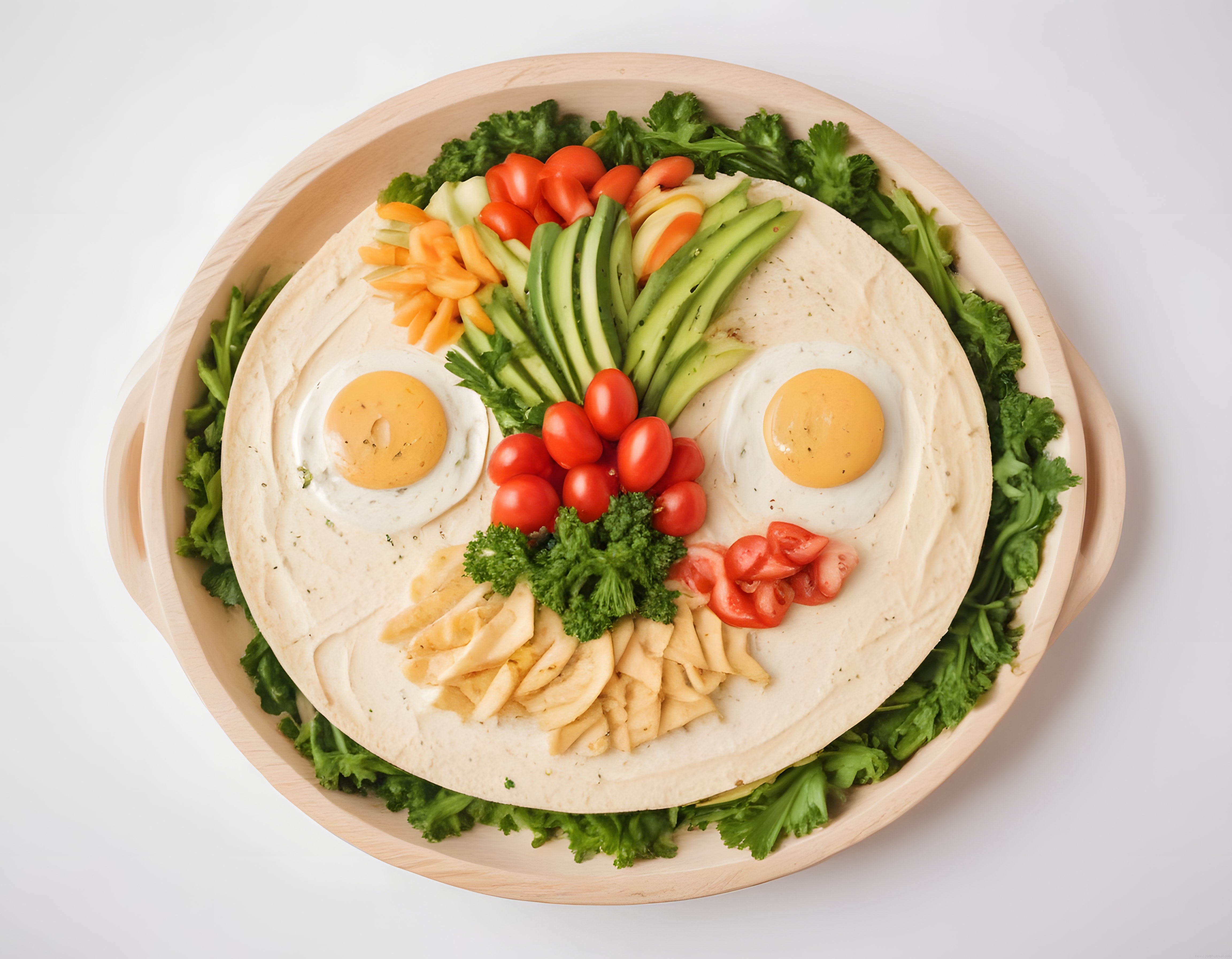 göz alıcı sunumuyla hummus meze tabağı taze sebzeler ve haşlanmış yumurta