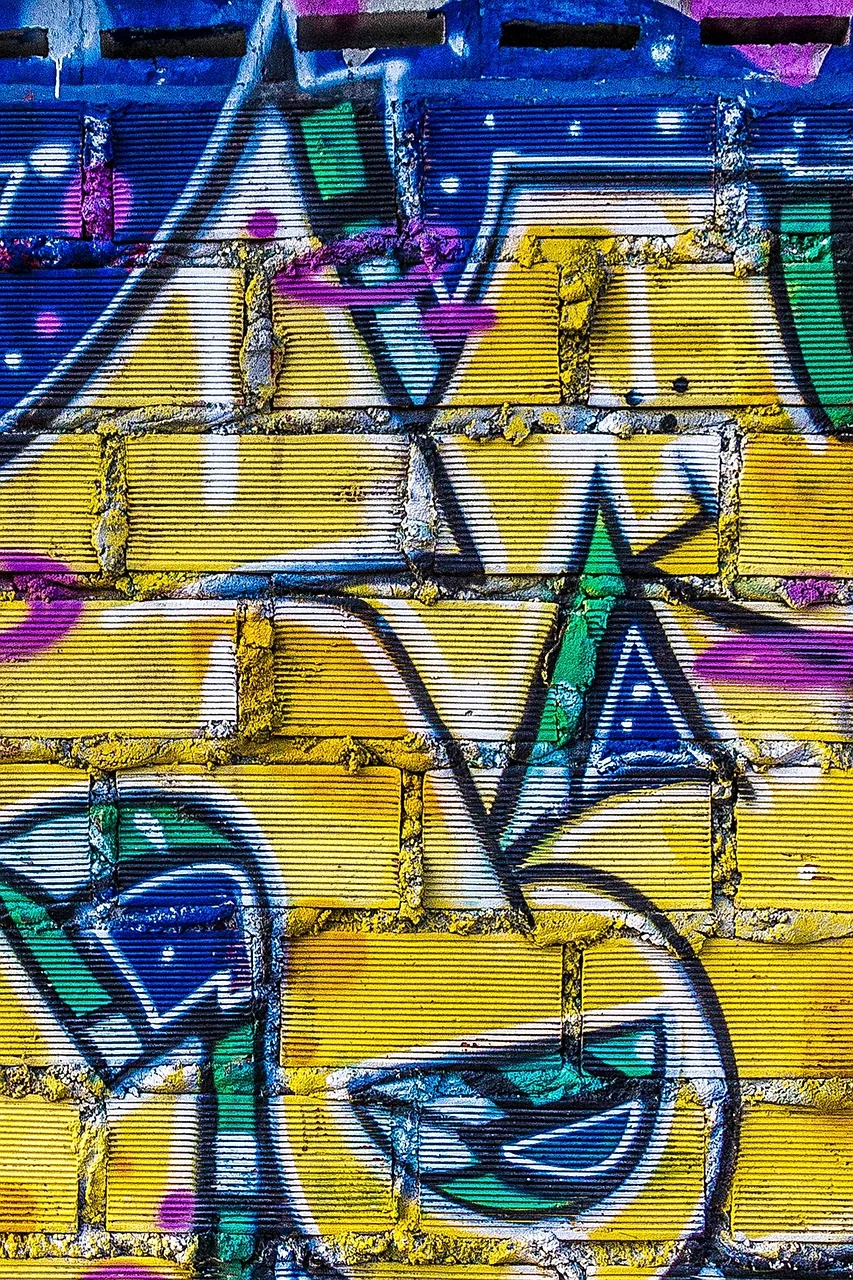 Graffiti duvarı sokak sanatı - renkli şehir duvarı
