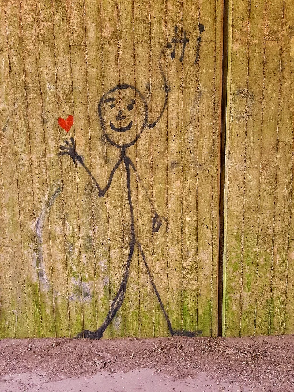 Grafiti duvar üzerindeki minimalist çöp adam - sokak sanatı