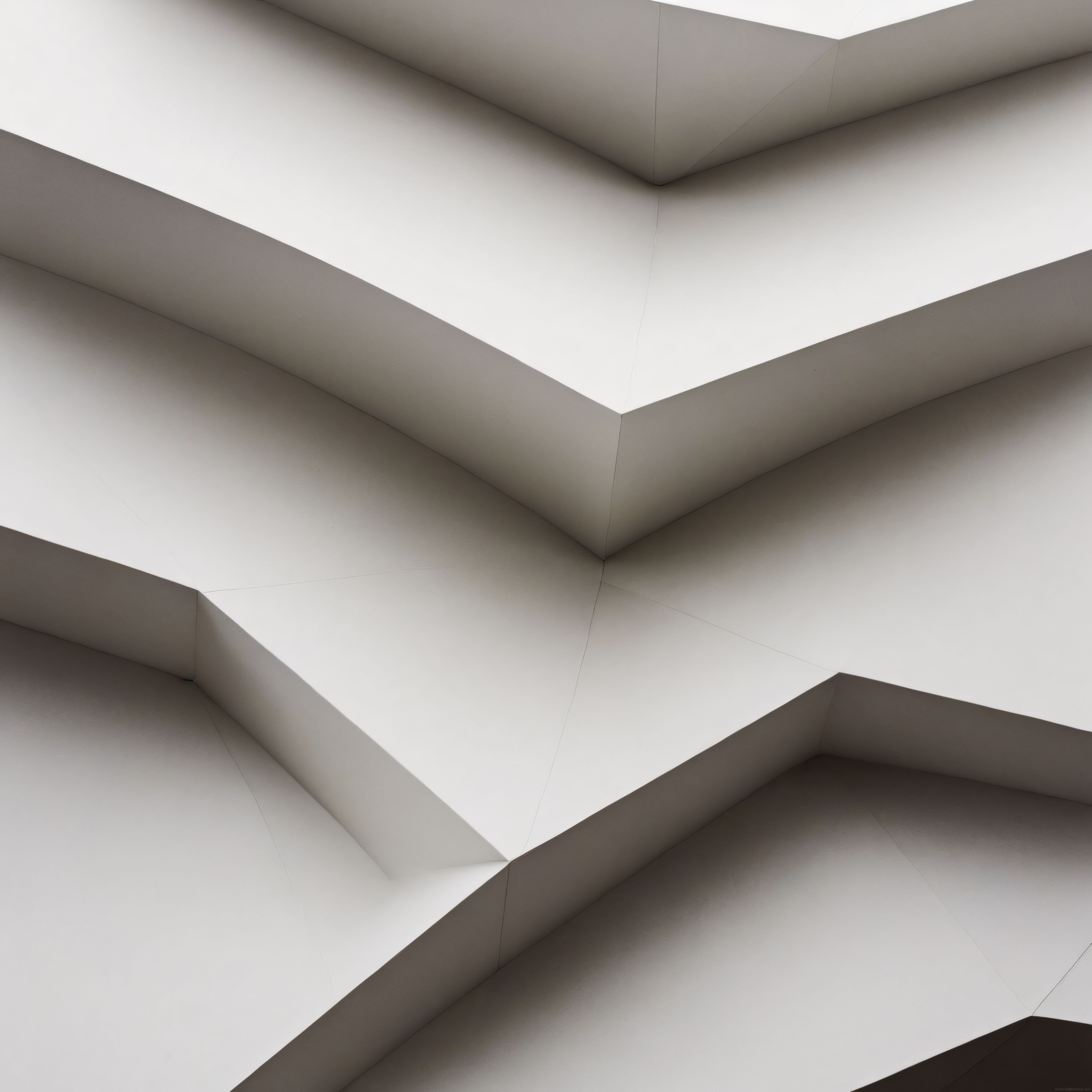 Gri Tonlarında Soyut Geometrik Yapı ve Işık Gölge Detaylarıyla Modern 3D Duvar Kağıdı