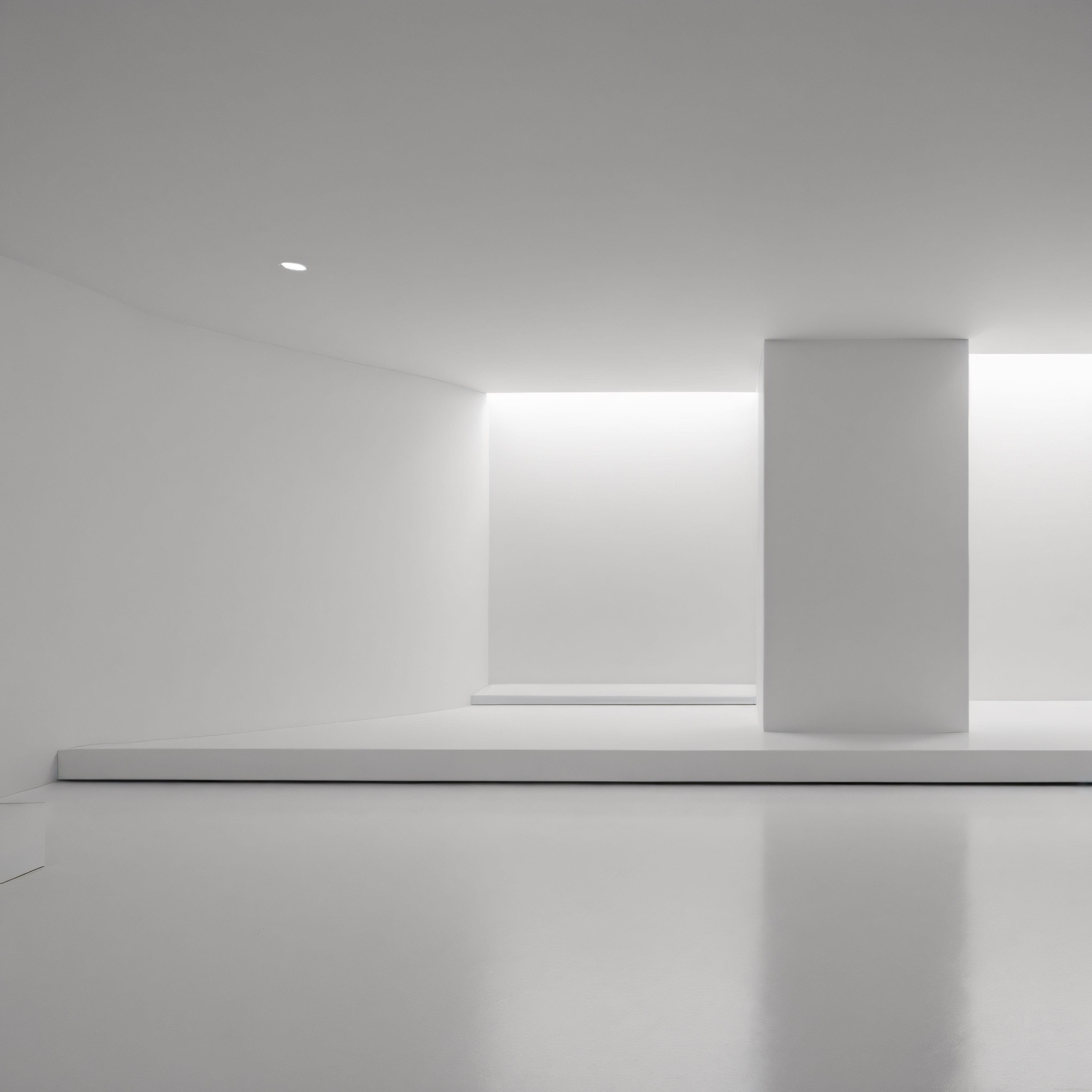Gri Tonlarında Soyut Minimalist Galeri İçi ve Mimari Işık Detayları