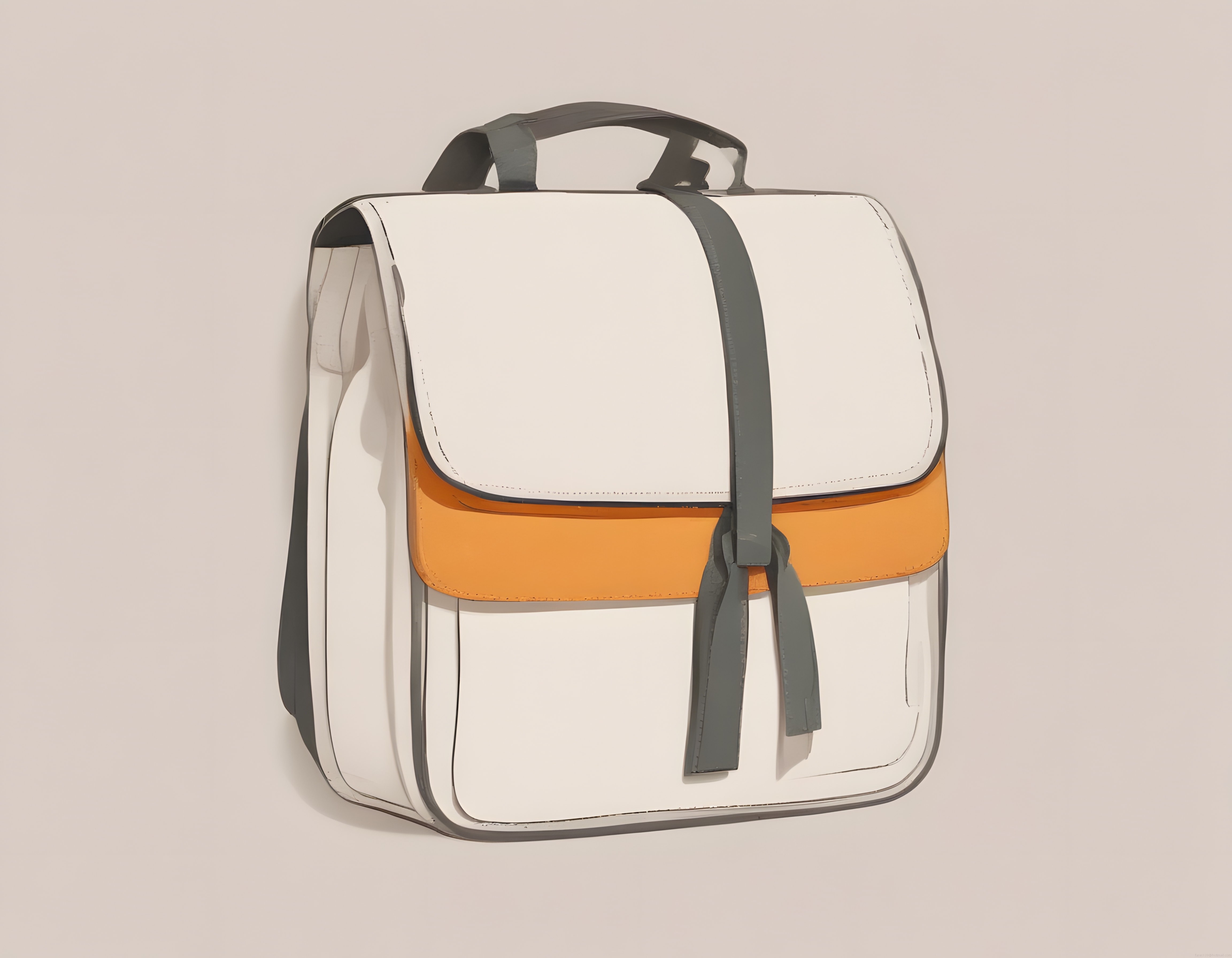 Gri ve Turuncu Detaylı Modern Kadın Sırt Çantası Minimalist Stil Ürün
