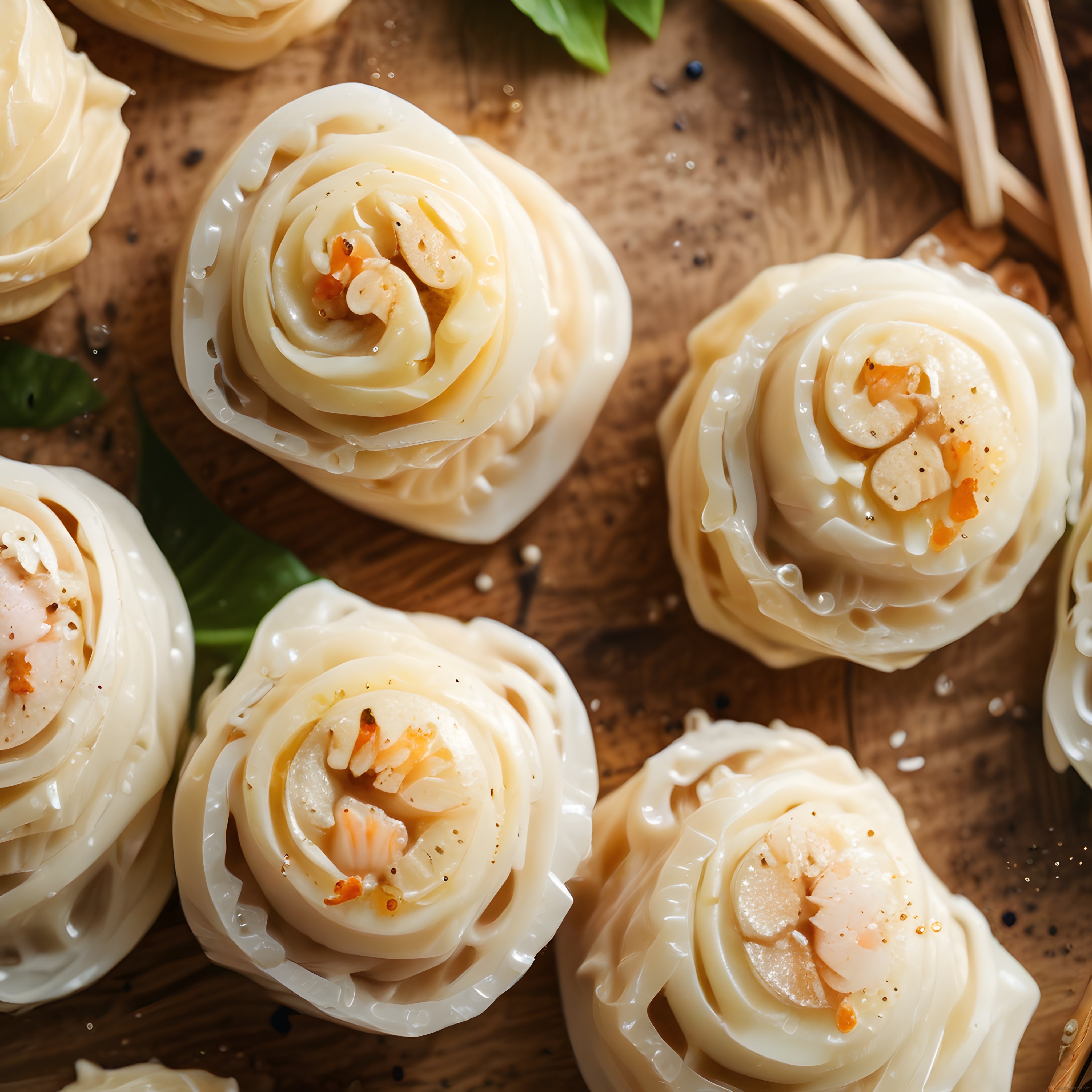 Gül Şeklinde Karidesli Çin Mantısı: Buharda Pişirilmiş Dim Sum Lezzeti