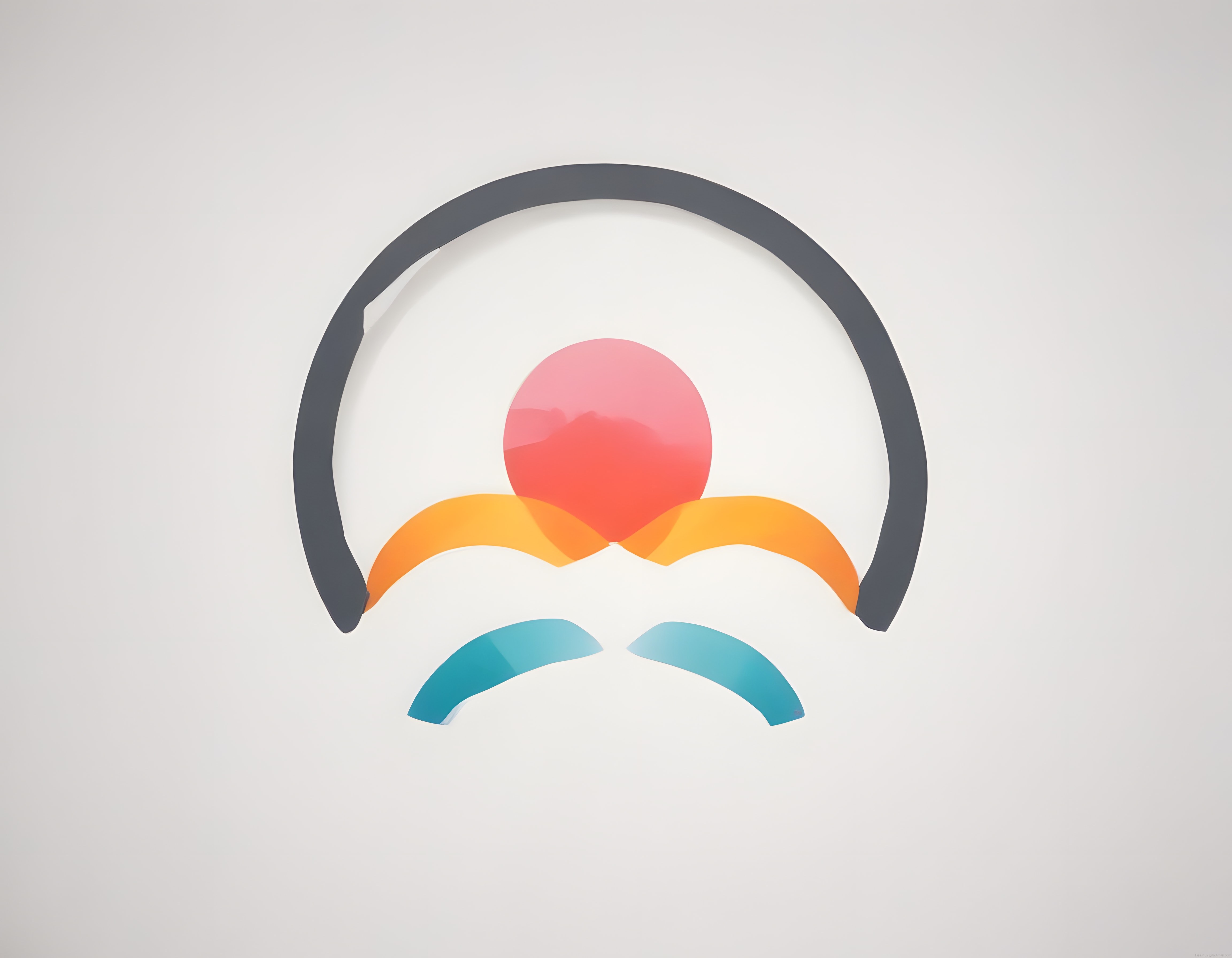 Gün Batımı ve Mavi Dalgaları Buluşturan Minimalist Doğa Manzarası Logosu