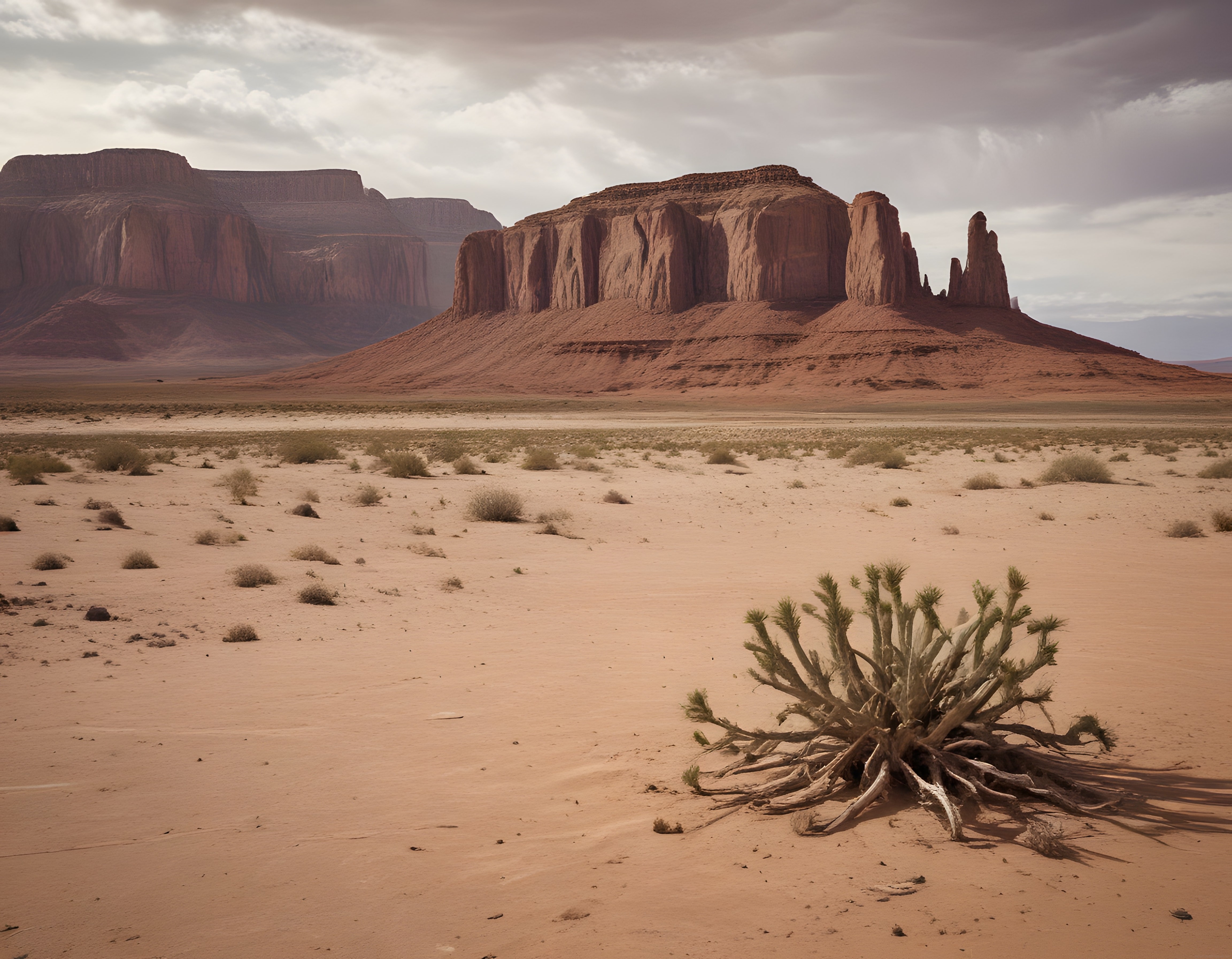 Gün Batımında Monument Valley: Kızıl Kaya Formasyonları ve Çölün Eşsiz Görünümü
