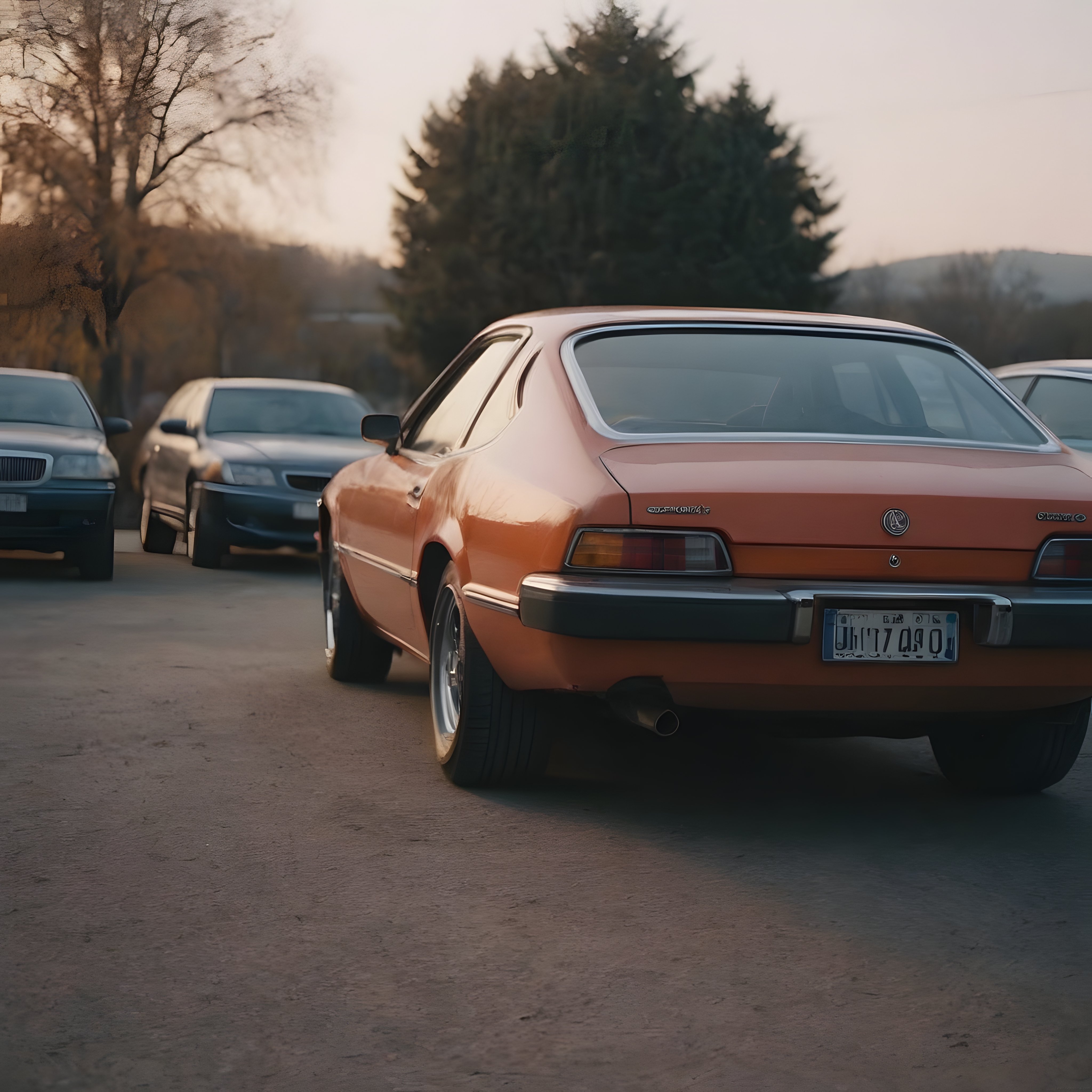 Gün Batımında Nostaljik Datsun Coupe ve Klasik Otomobil Atmosferi