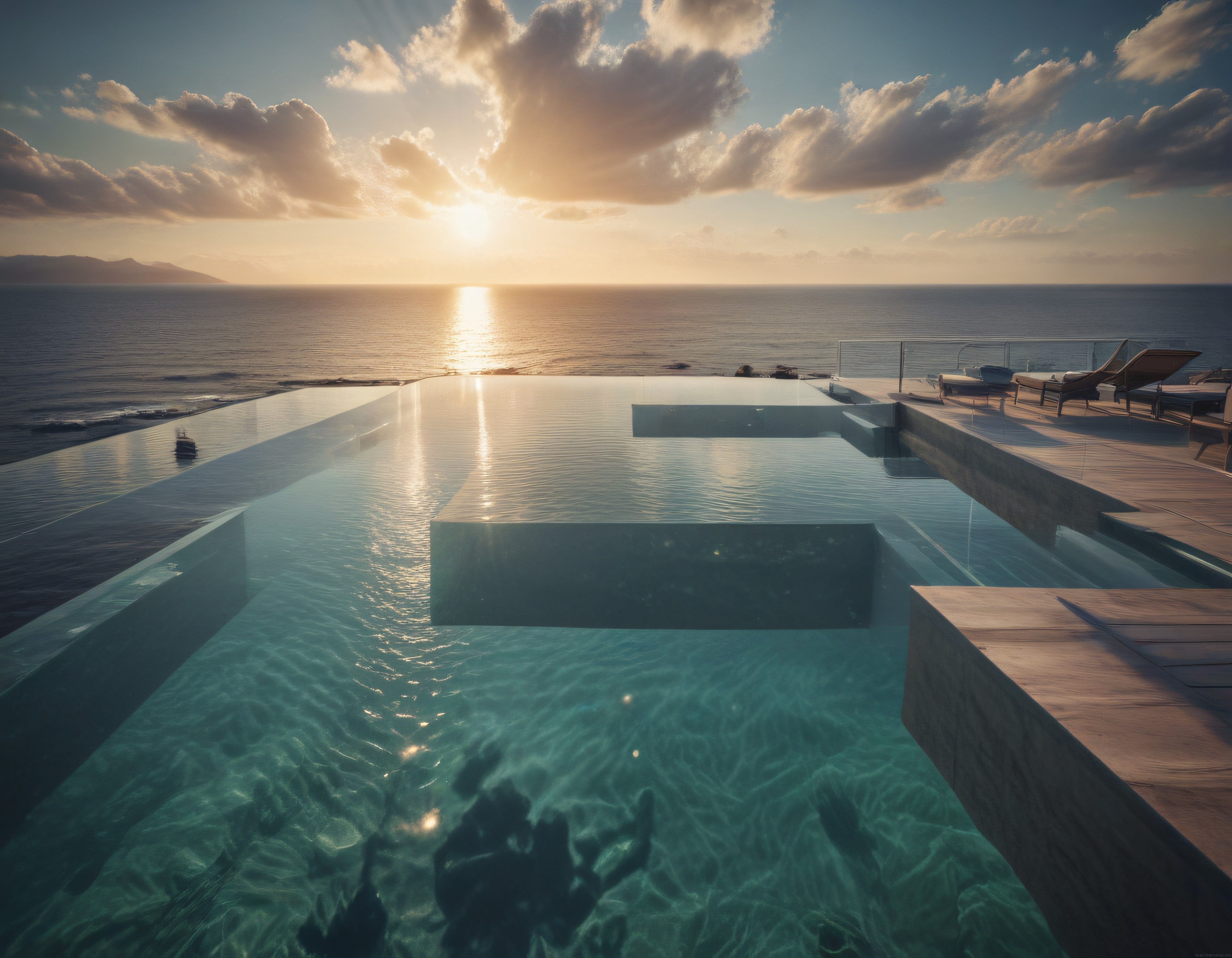 Gün Batımında Okyanus Manzaralı Lüks Resort ve Infinity Havuz Keyfi