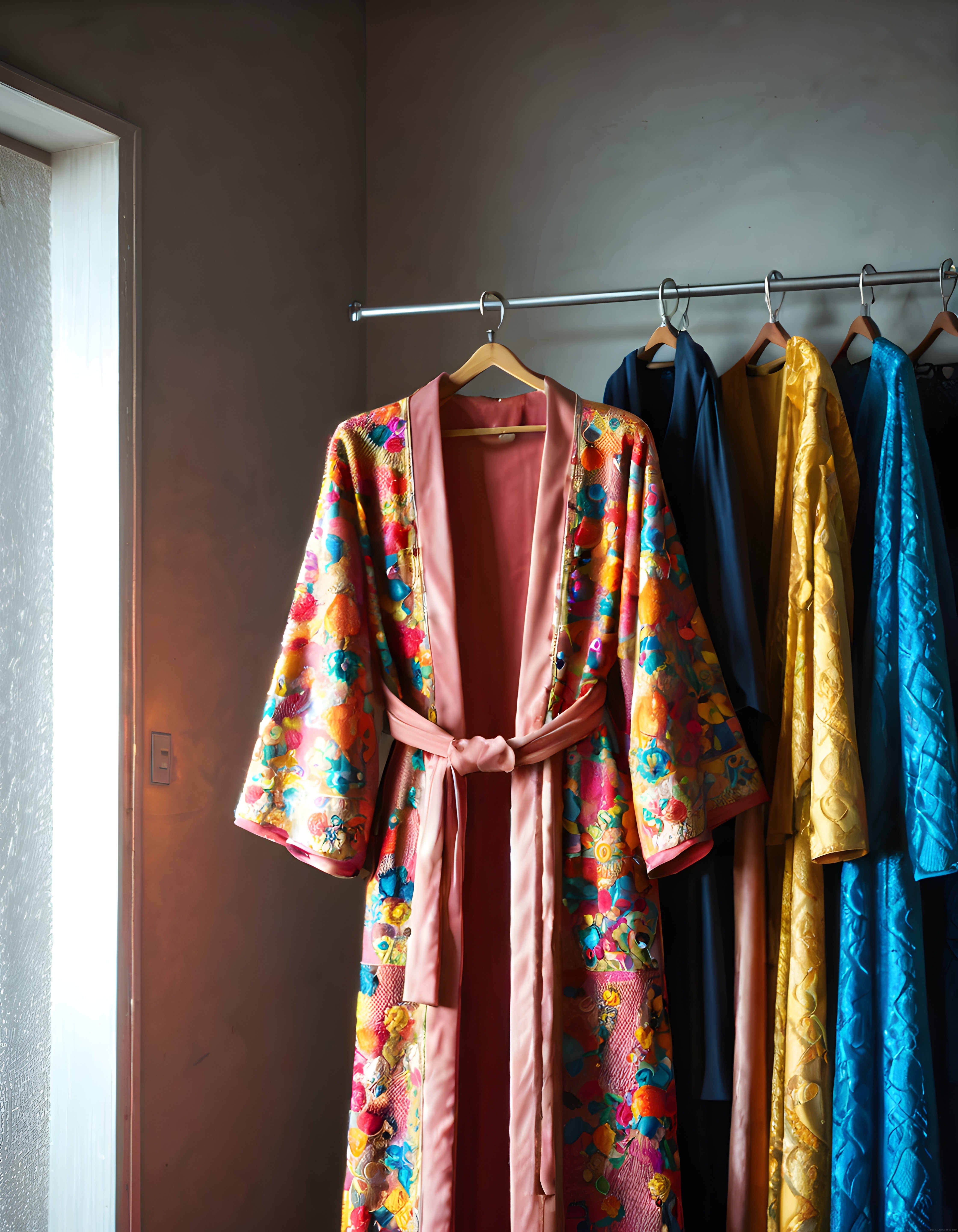 Gün ışığında görkemli çiçek desenli kimono ve renkli sabahlık koleksiyonu