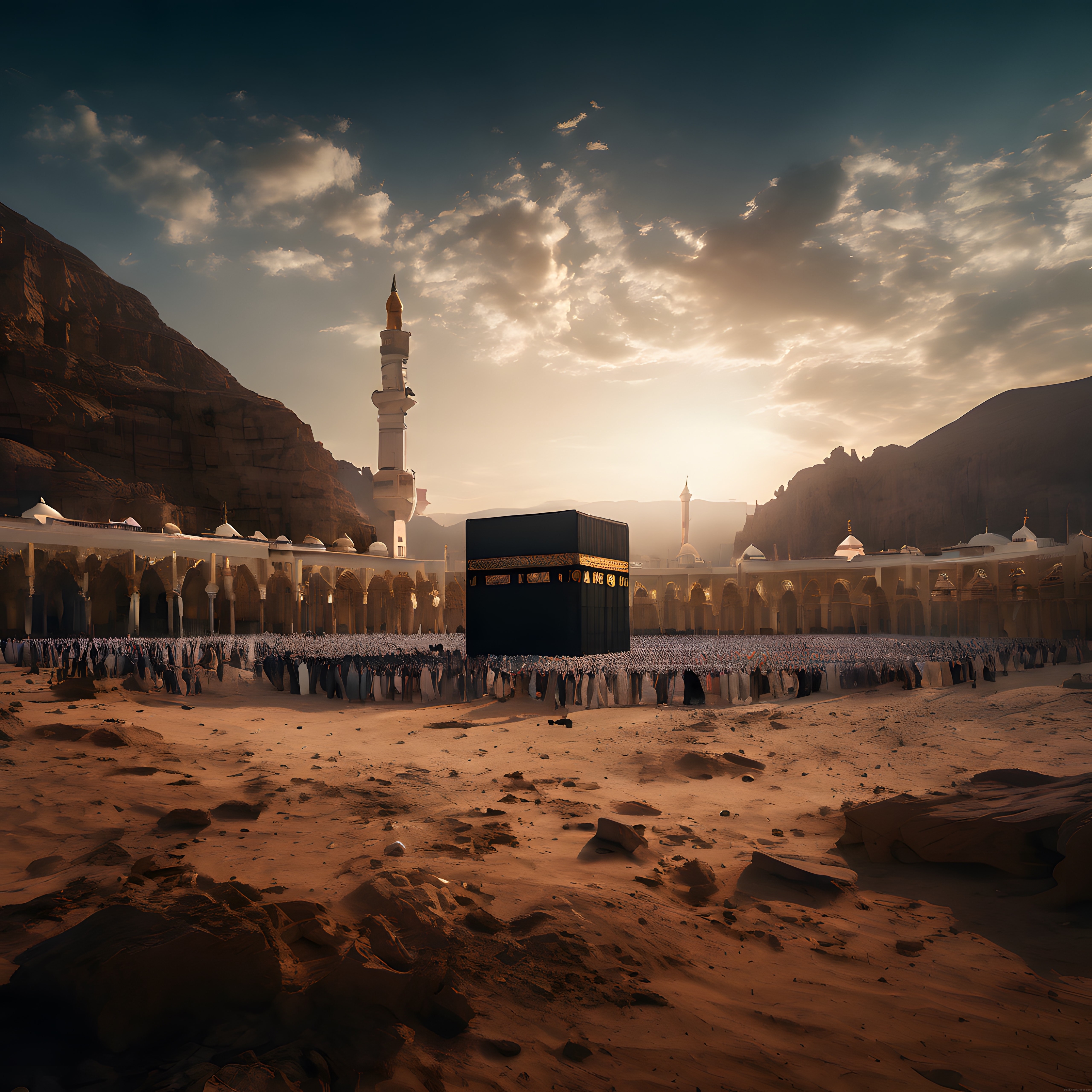 Gün Işığında Kabe ve Hacıların Eşsiz Manevi Atmosferiyle Büyüleyici Manzara
