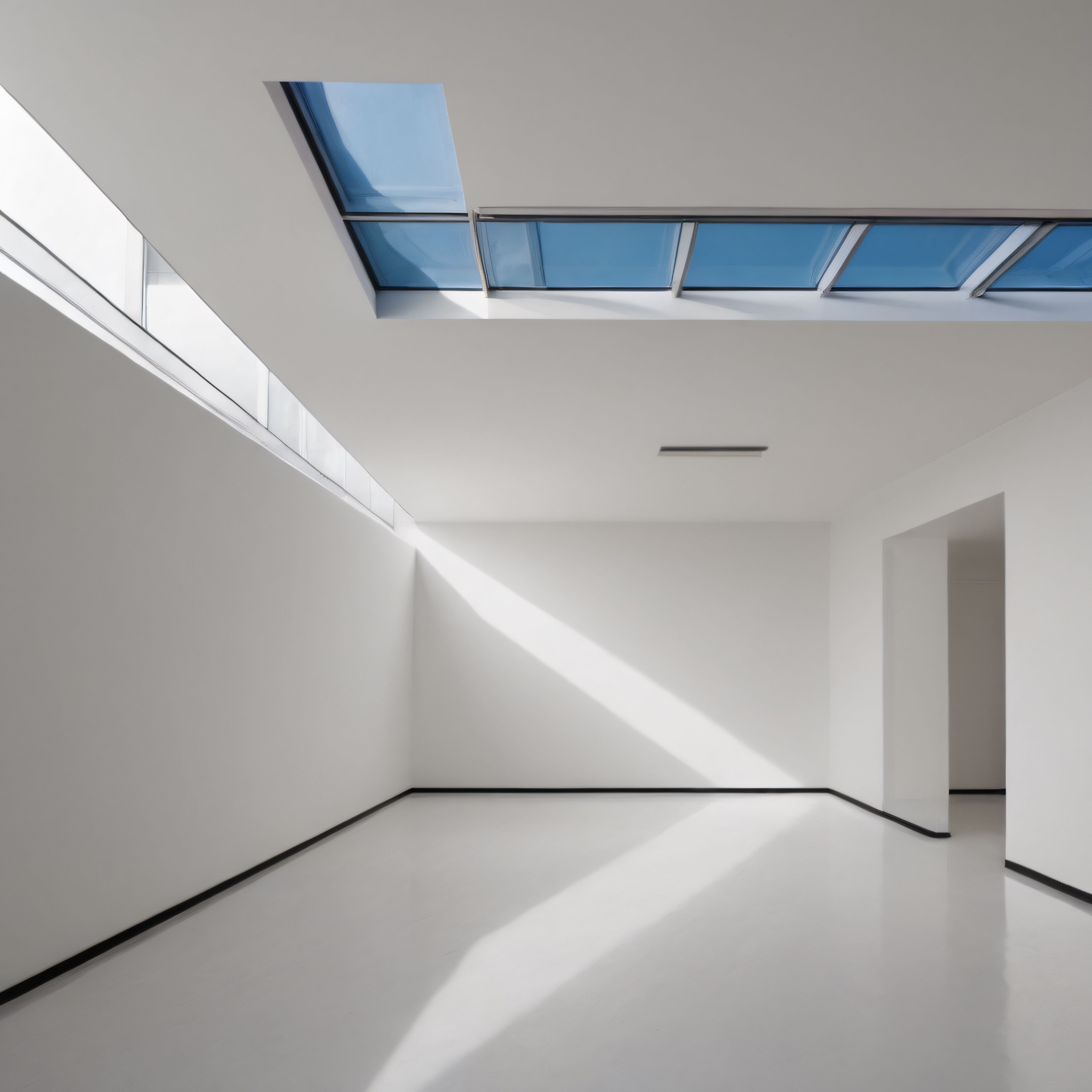 Gün Işığının Dans Ettiği Minimalist Beyaz İç Mekan ve Modern Mimari