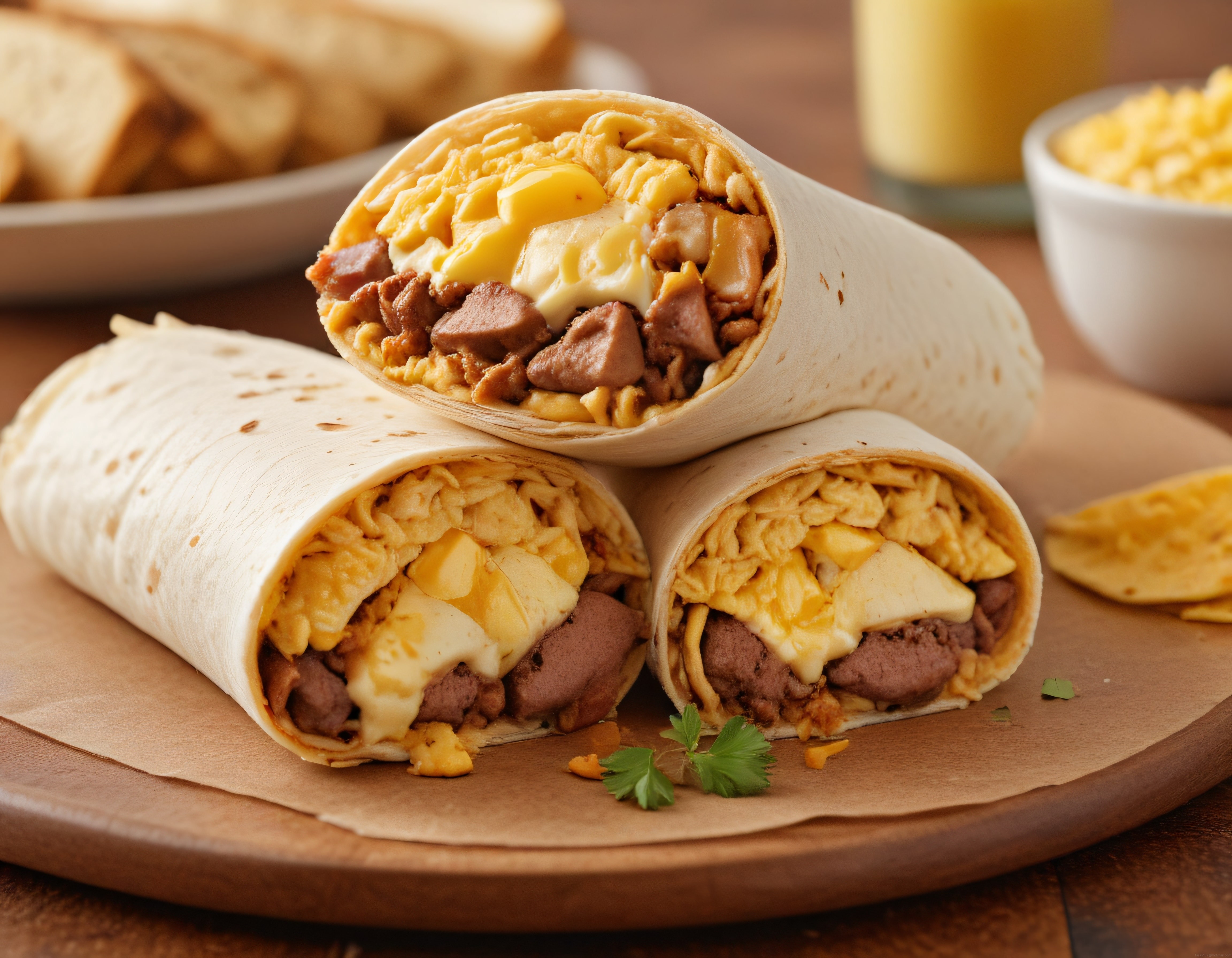 Güne Enerjik Başlangıç: Bol Malzemeli Kahvaltı Burrito Tarifi ve Sunumu