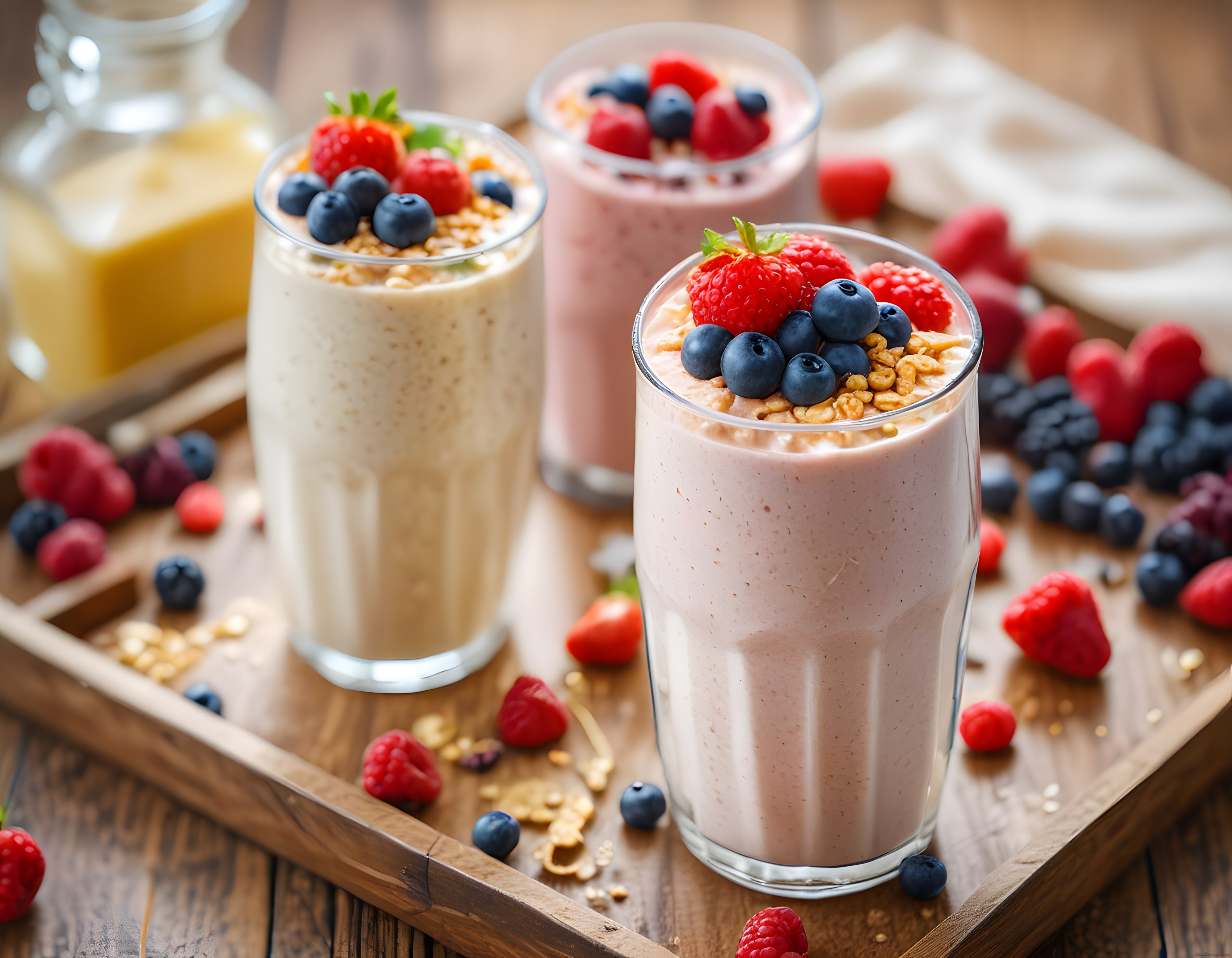 Güne Enerjik Başlangıç: Yaban Mersinli Ahududulu Smoothie ve Granola