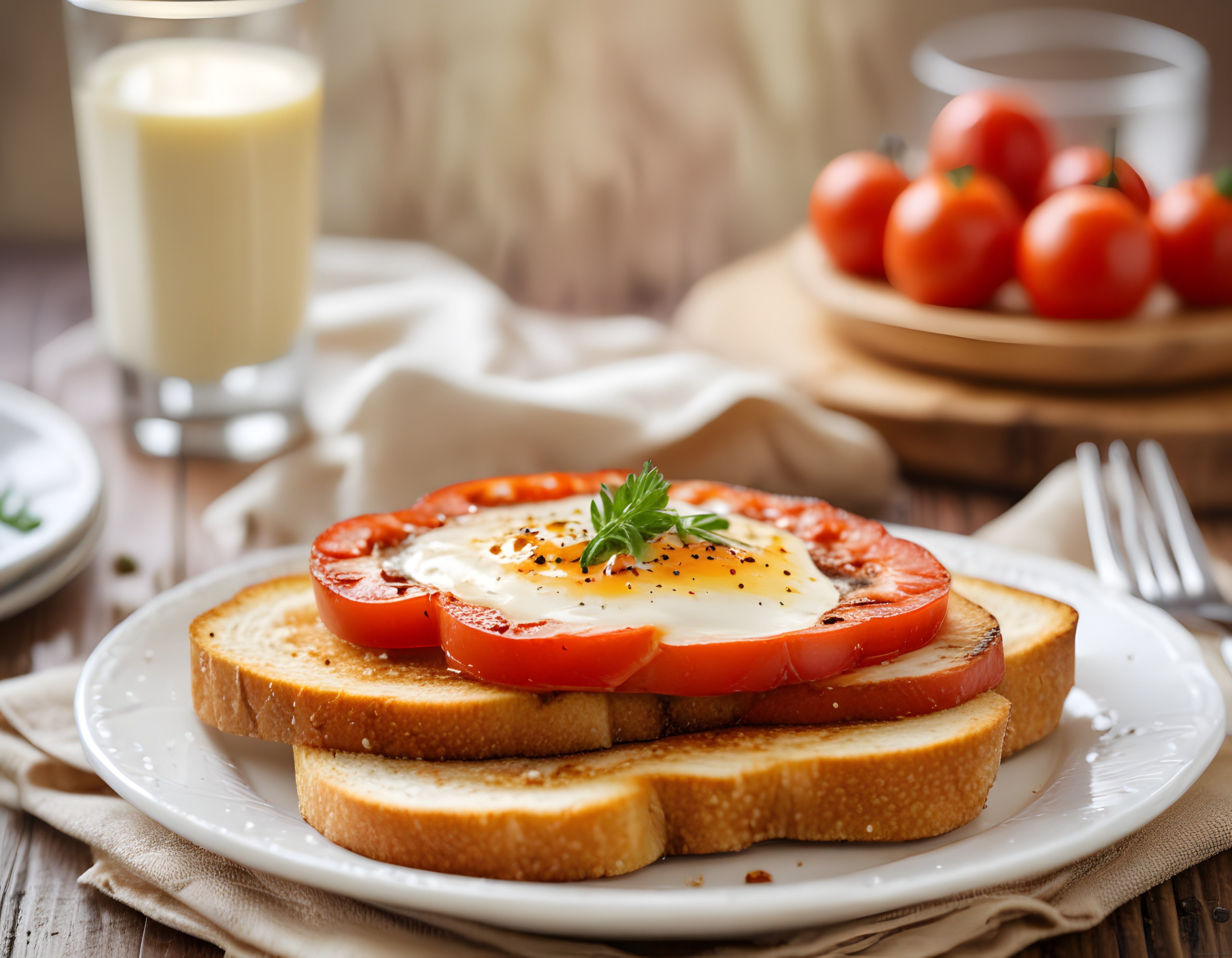 Güne Lezzetli Başlangıç: Domatesli Yumurta ve Kızarmiş Ekmek Tabağı