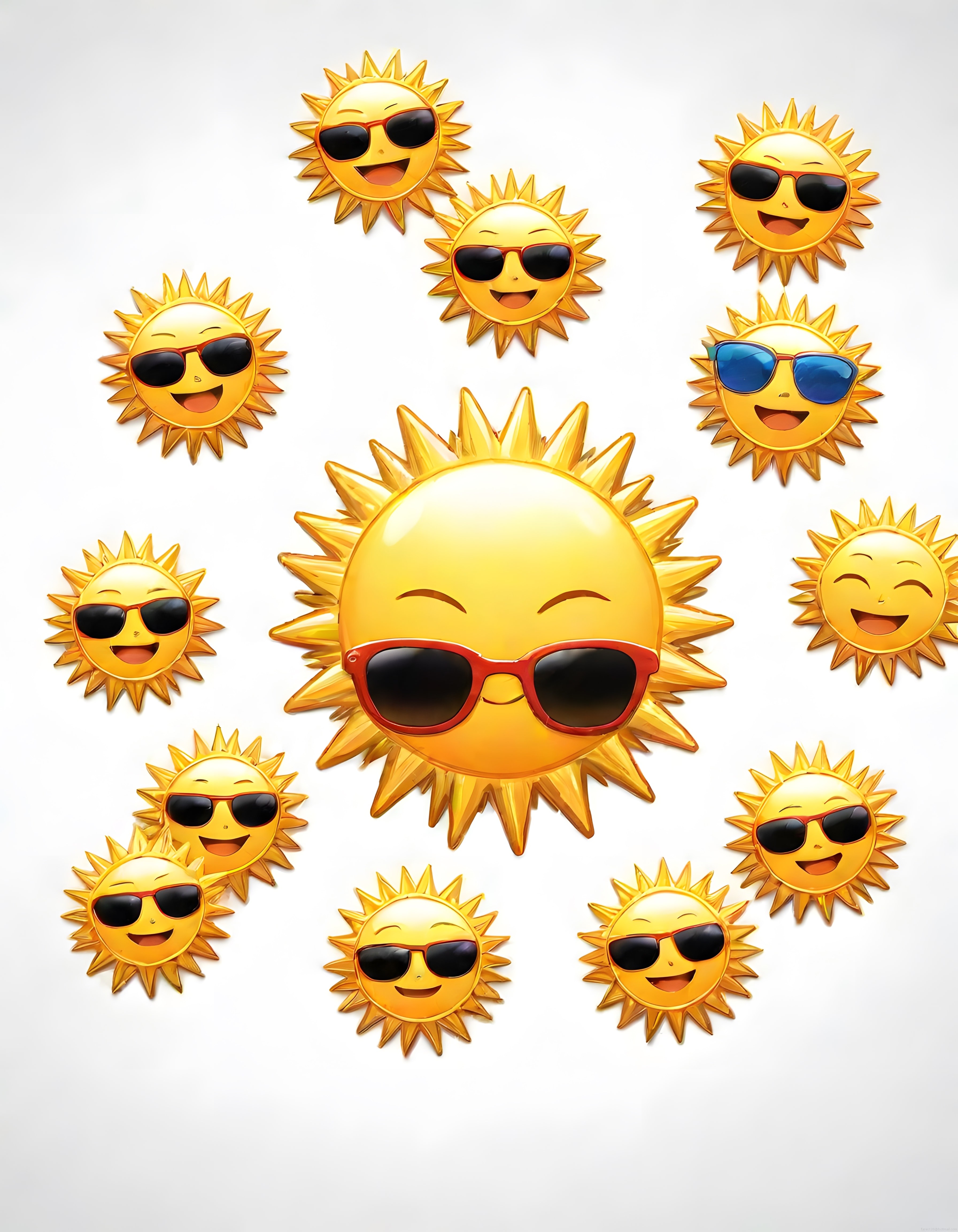 Güneş Gözlüklü Sevimli Karakterler: Yaz Temalı 3D Emoji Koleksiyonu
