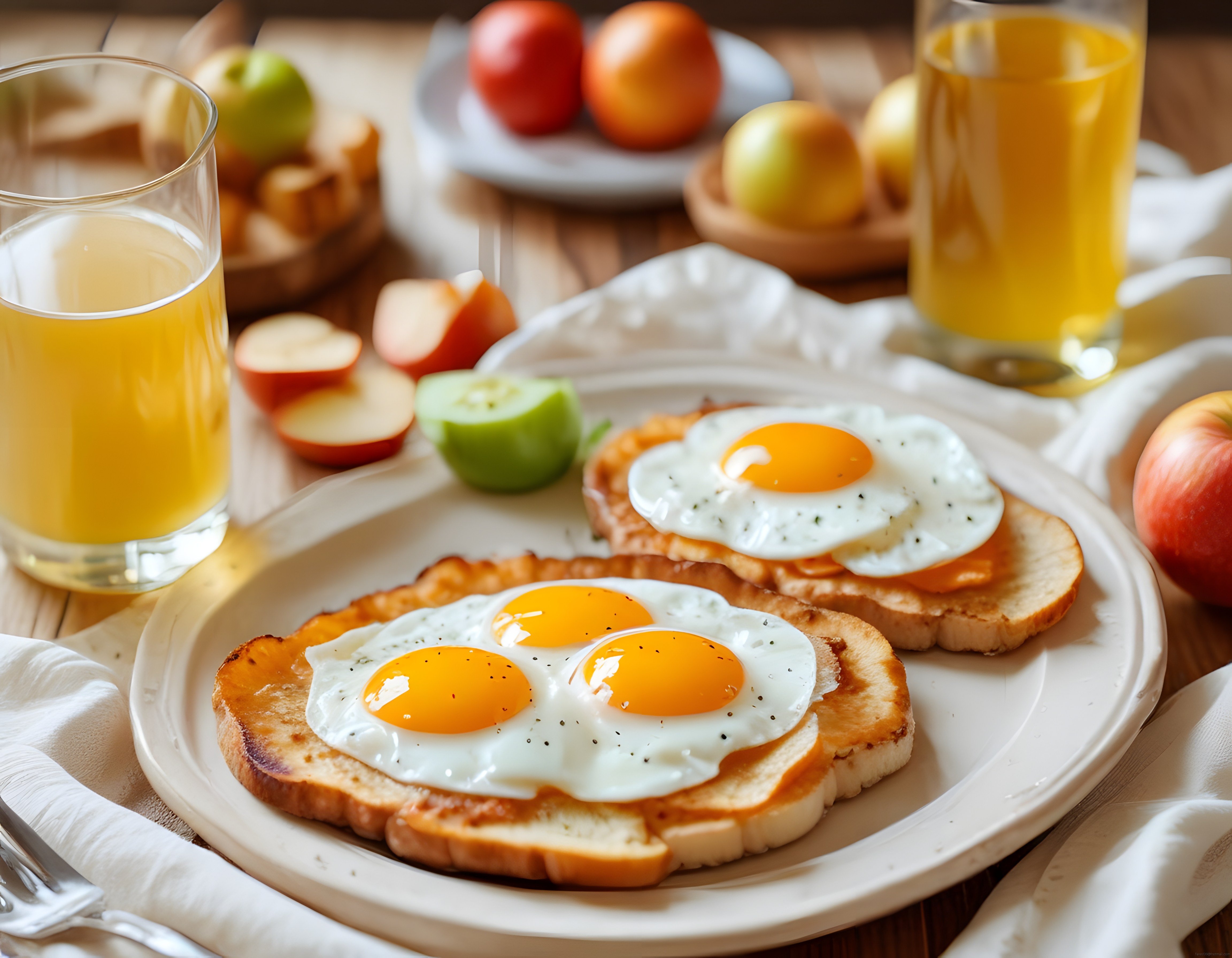 Güneşte Yumurtalı Tost ve Portakal Suyuyla Lezzetli Bir Kahvaltı