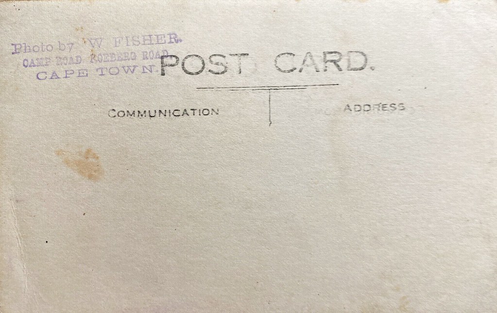 Güney Afrika Cape Town'dan Tarihi Bir Kartpostal: W. Fisher Fotoğrafçılığı
