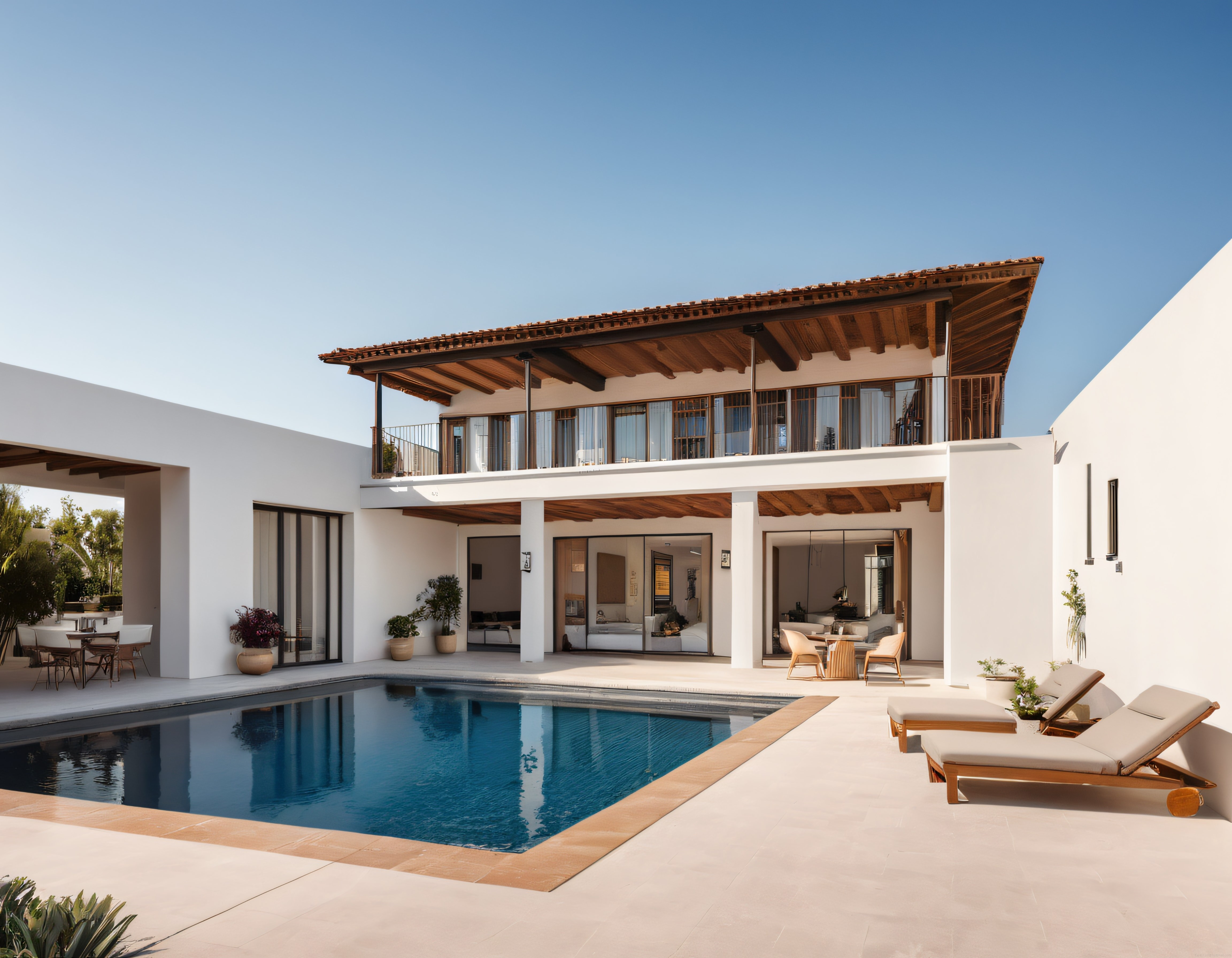 Günışığında Modern Akdeniz Villası, Lüks Havuz ve Sakin Bahçe Atmosferi