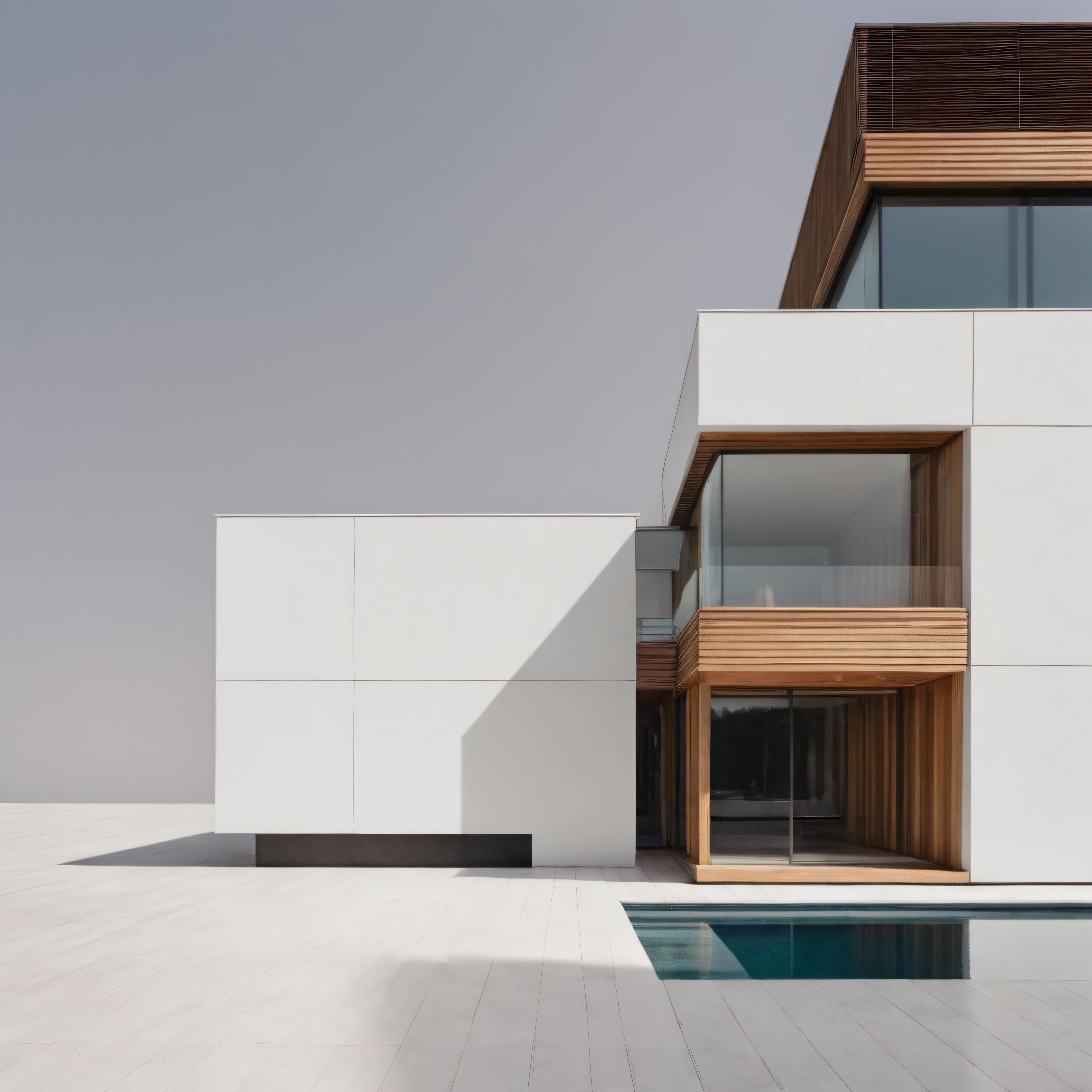 Günışığında Parlayan Beyaz Panelleri ve Ahşap Detaylarıyla Modern Villa