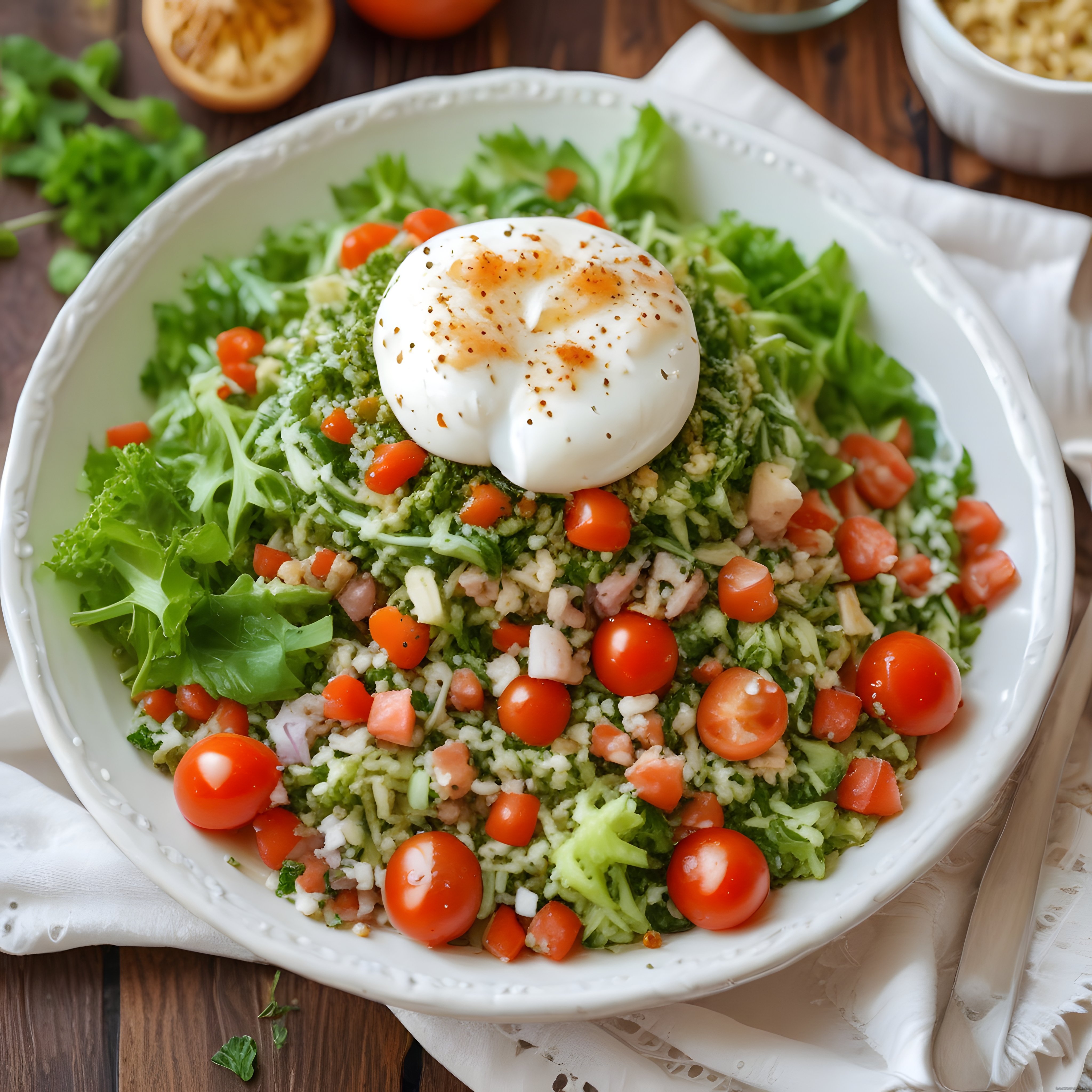 Günlük Lezzet: Burrata Peynirli Yeşil Salata Kasesi ve Taze Sebzeler