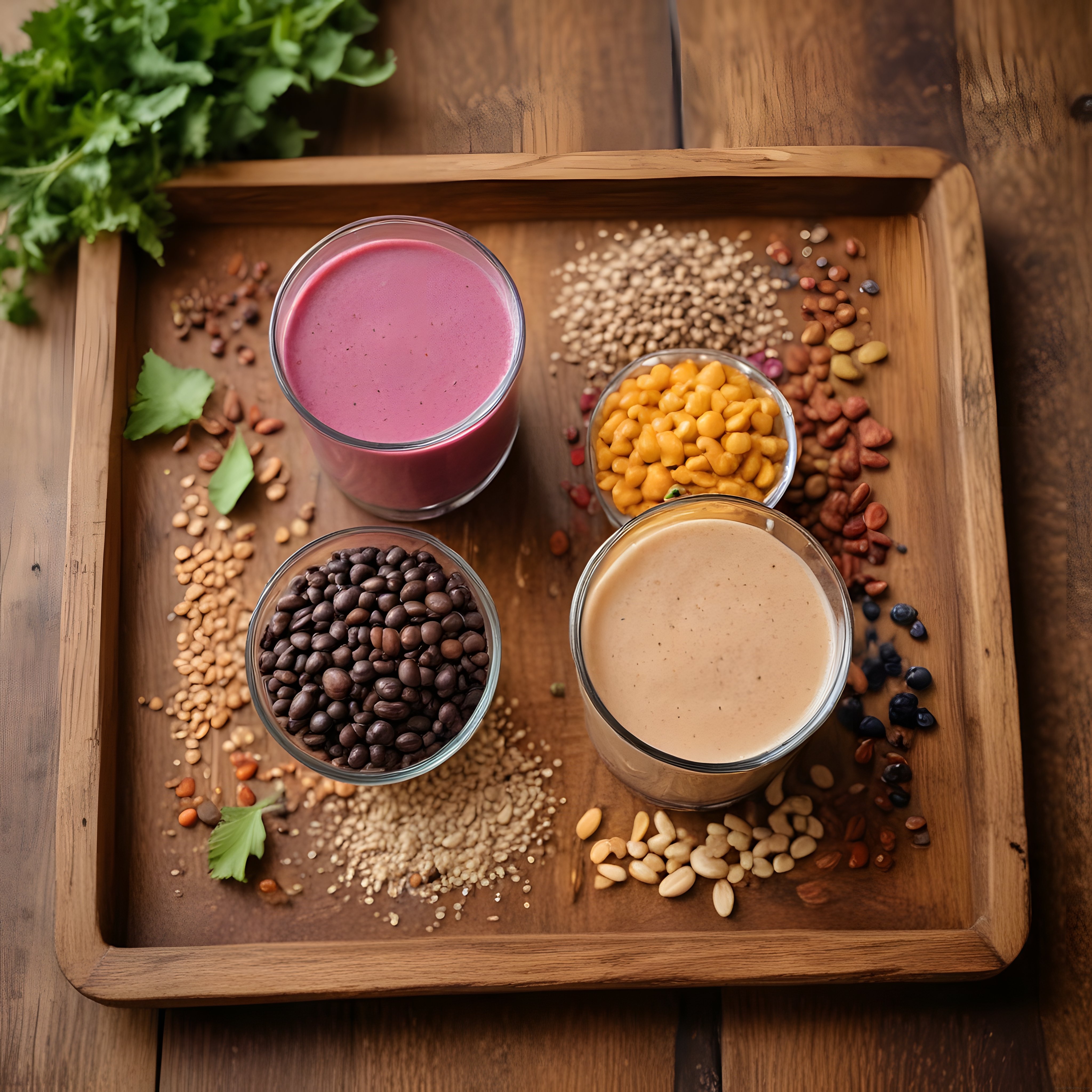 Günün İlk Öğünü: Smoothie ve Bakliyatlarla Dolu Sağlıklı Kahvaltı Tepsisi