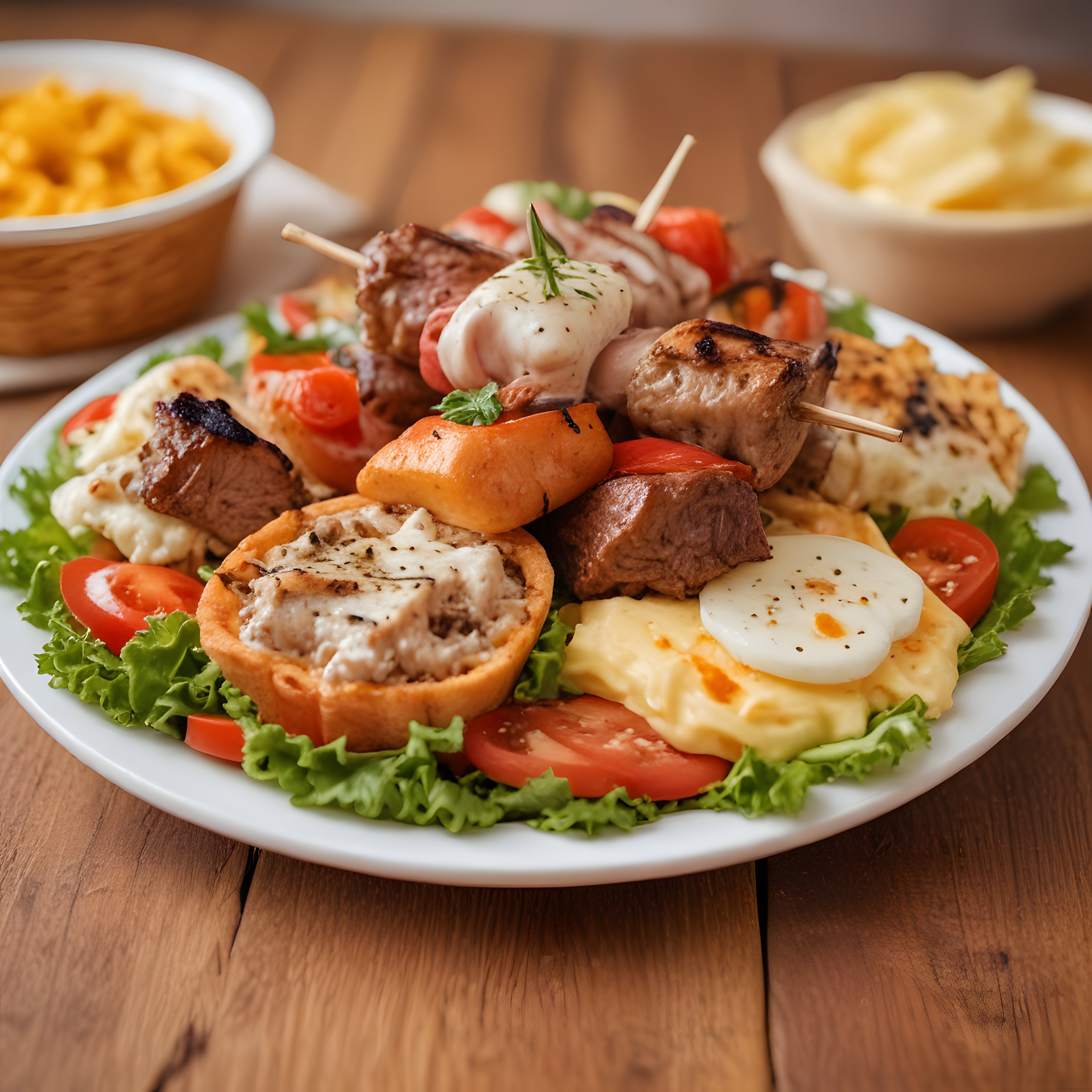 Gurme karışık ızgara tabağı: Dana şiş, sebze, yumurta ve ekmek üstü lezzetler