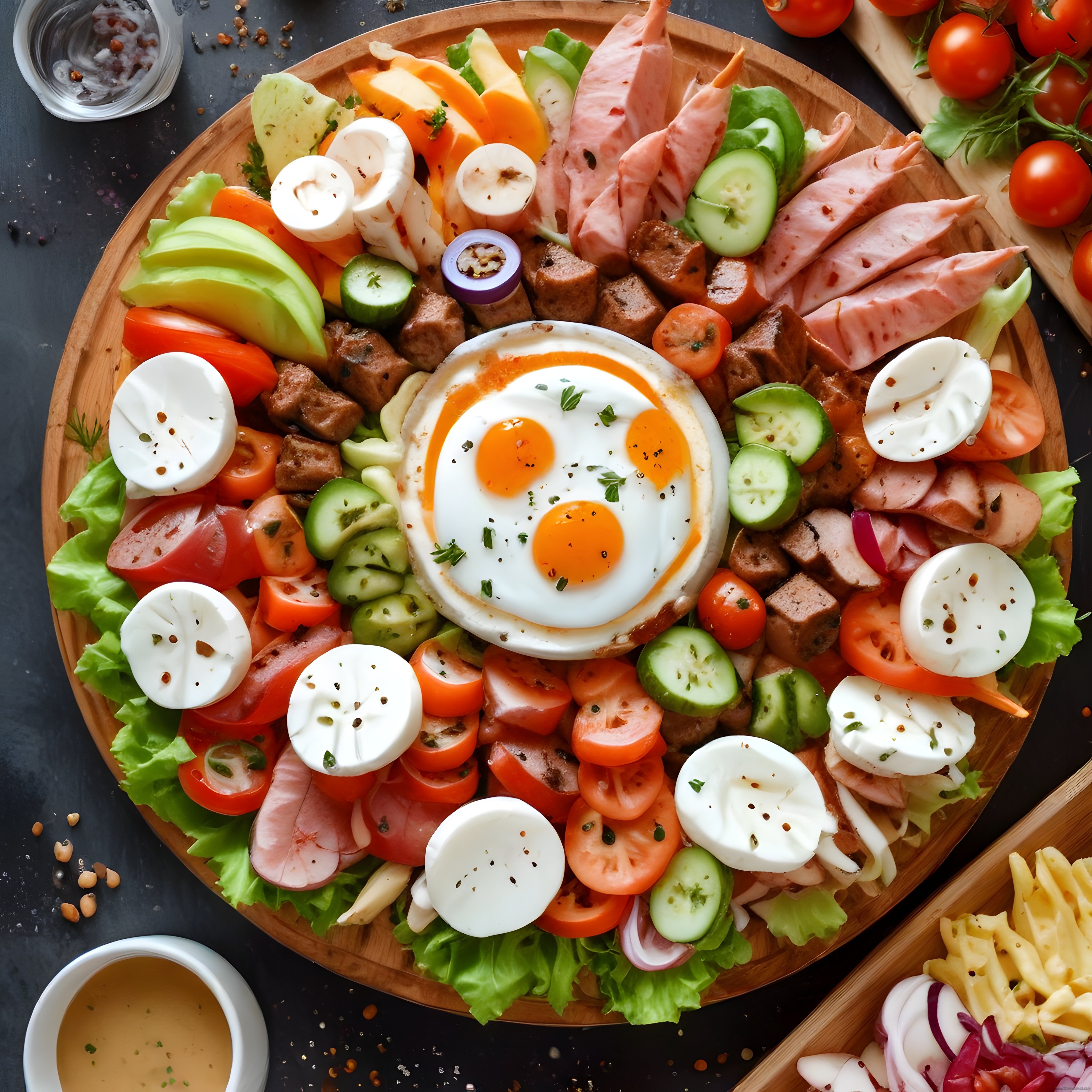 Gurme Serpme Kahvaltı Tabağı: Taze Malzemelerle Dolu Rustik Bir Brunch Sunumu