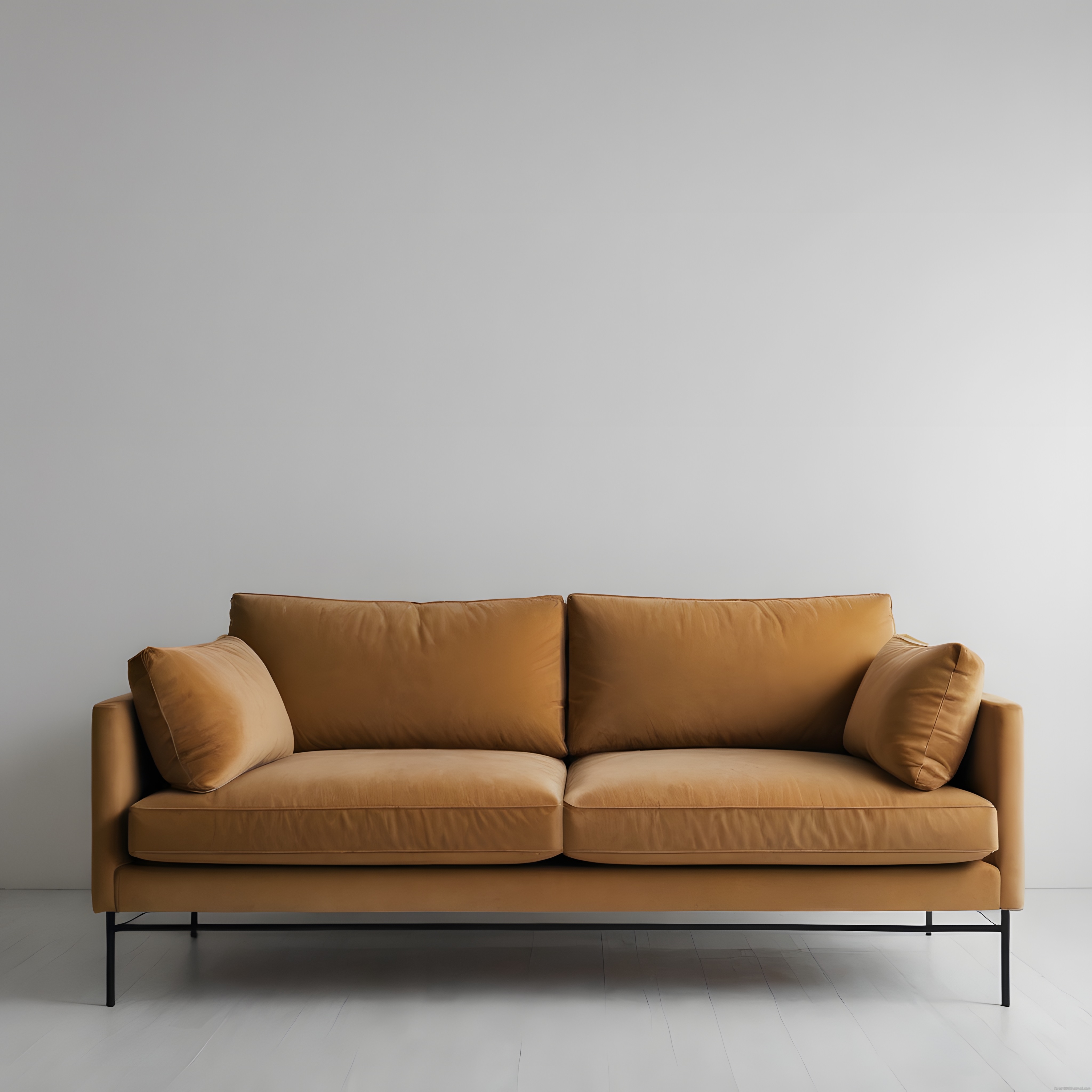 Hardal Sarısı Kadife Kanepe ile Sade ve Ferah Minimalist Salon Atmosferi