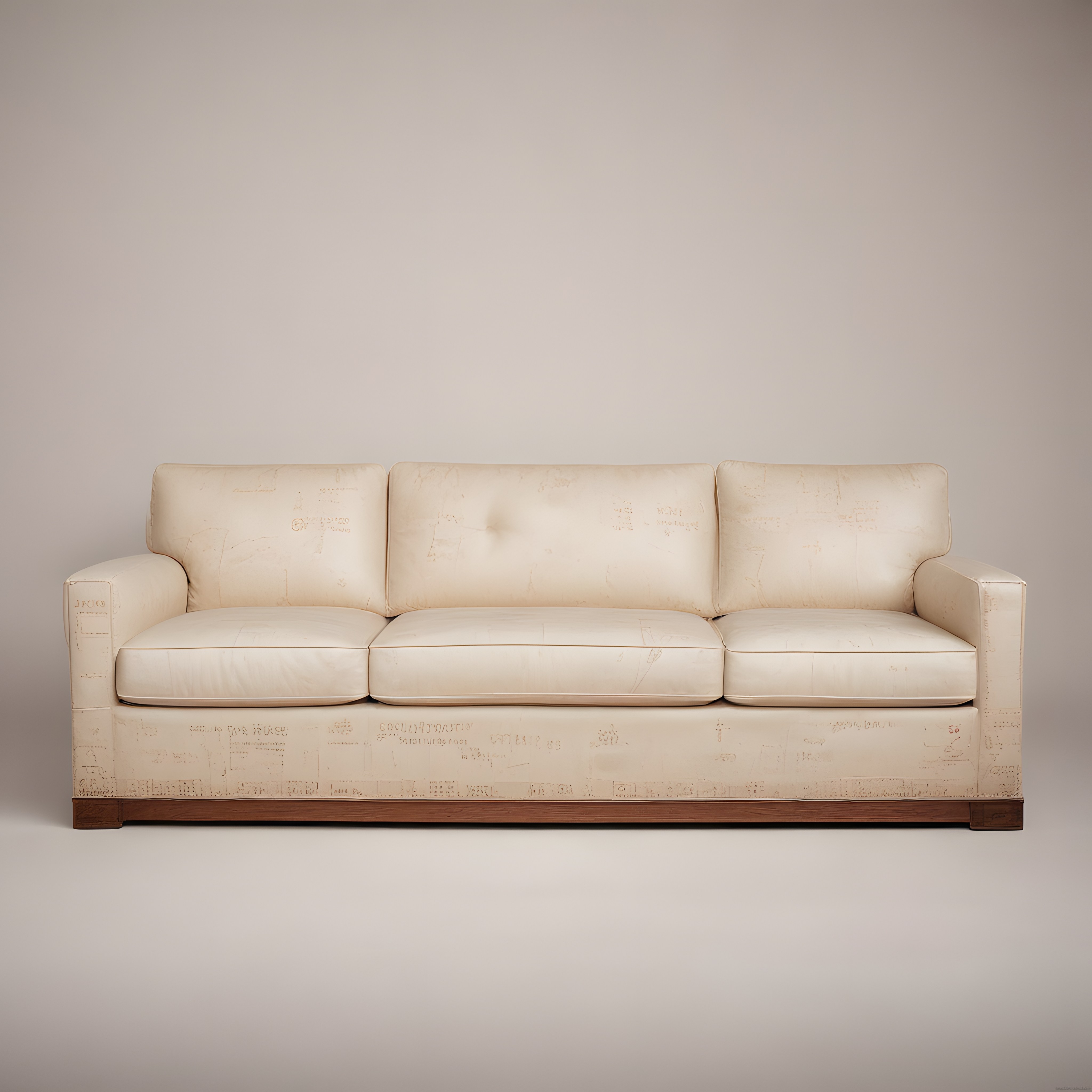 Haritalı Vintage Deri Üçlü Kanepe ve Minimalist İç Mekan Tasarımı