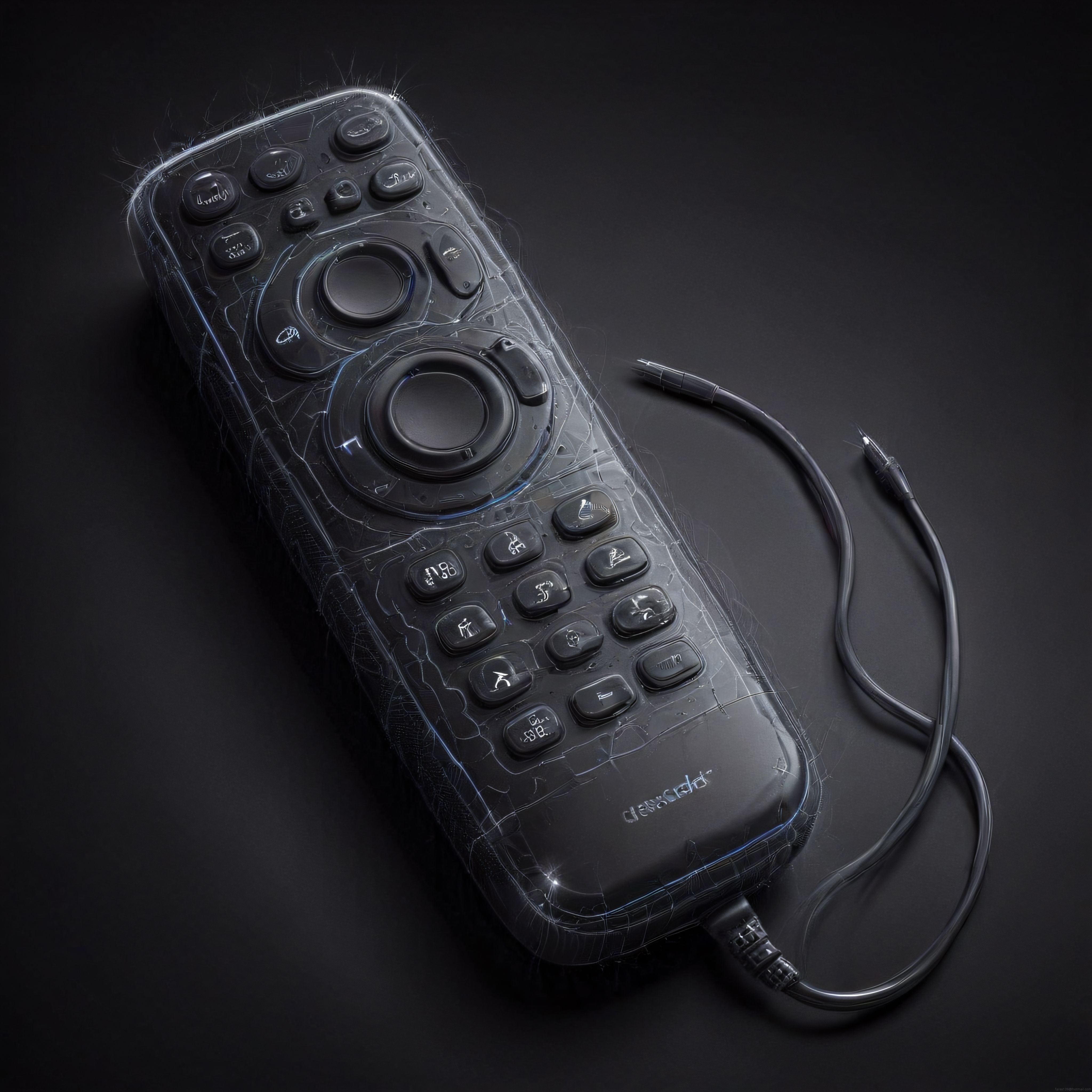 Hasarlı Sony PlayStation Kumandasının Dramatik Siyah Fonlu Makro Çekimi