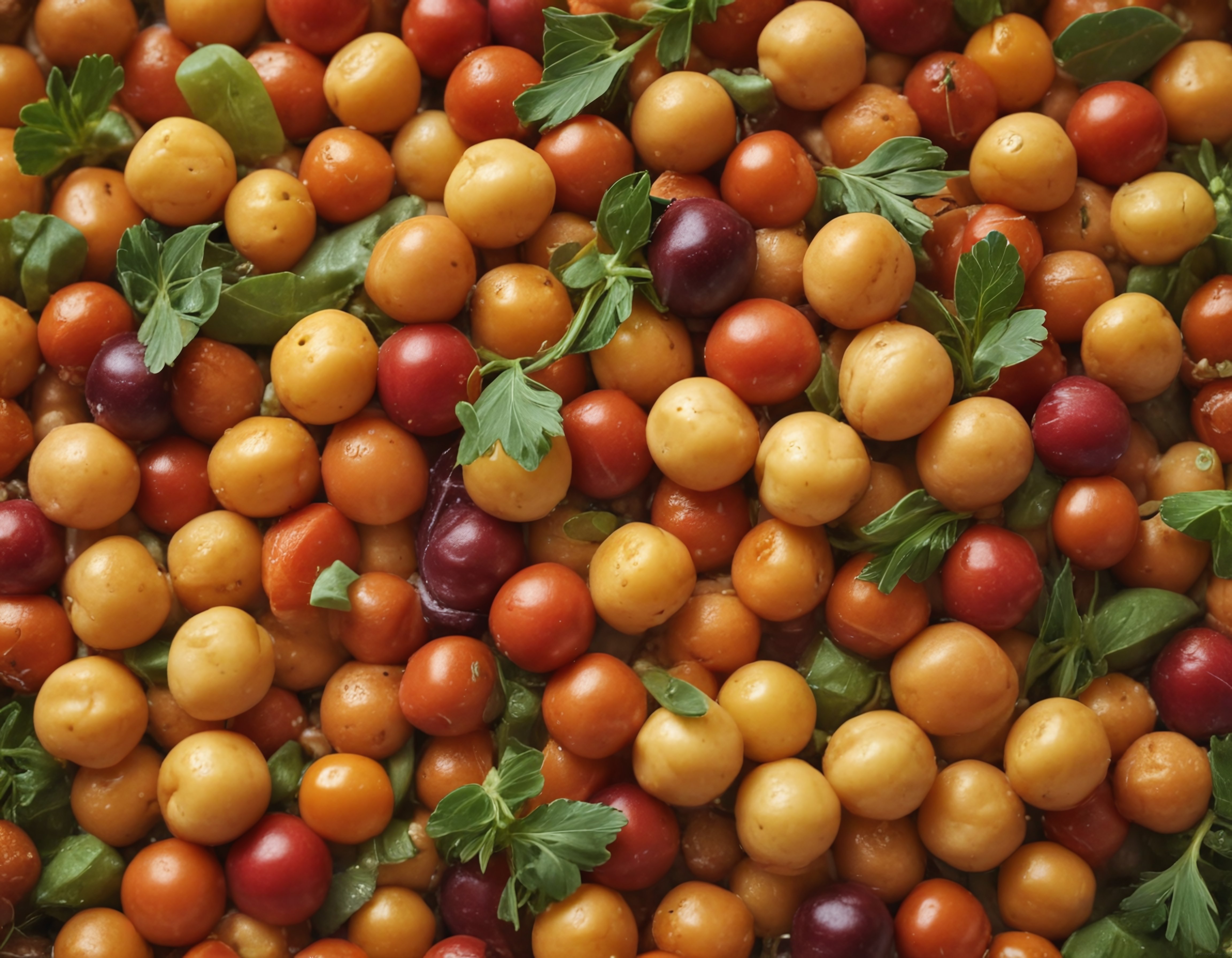 Hasat Günü Toplanmış Renkli Cherry Domatesler ve Taze Fesleğen Yaprakları