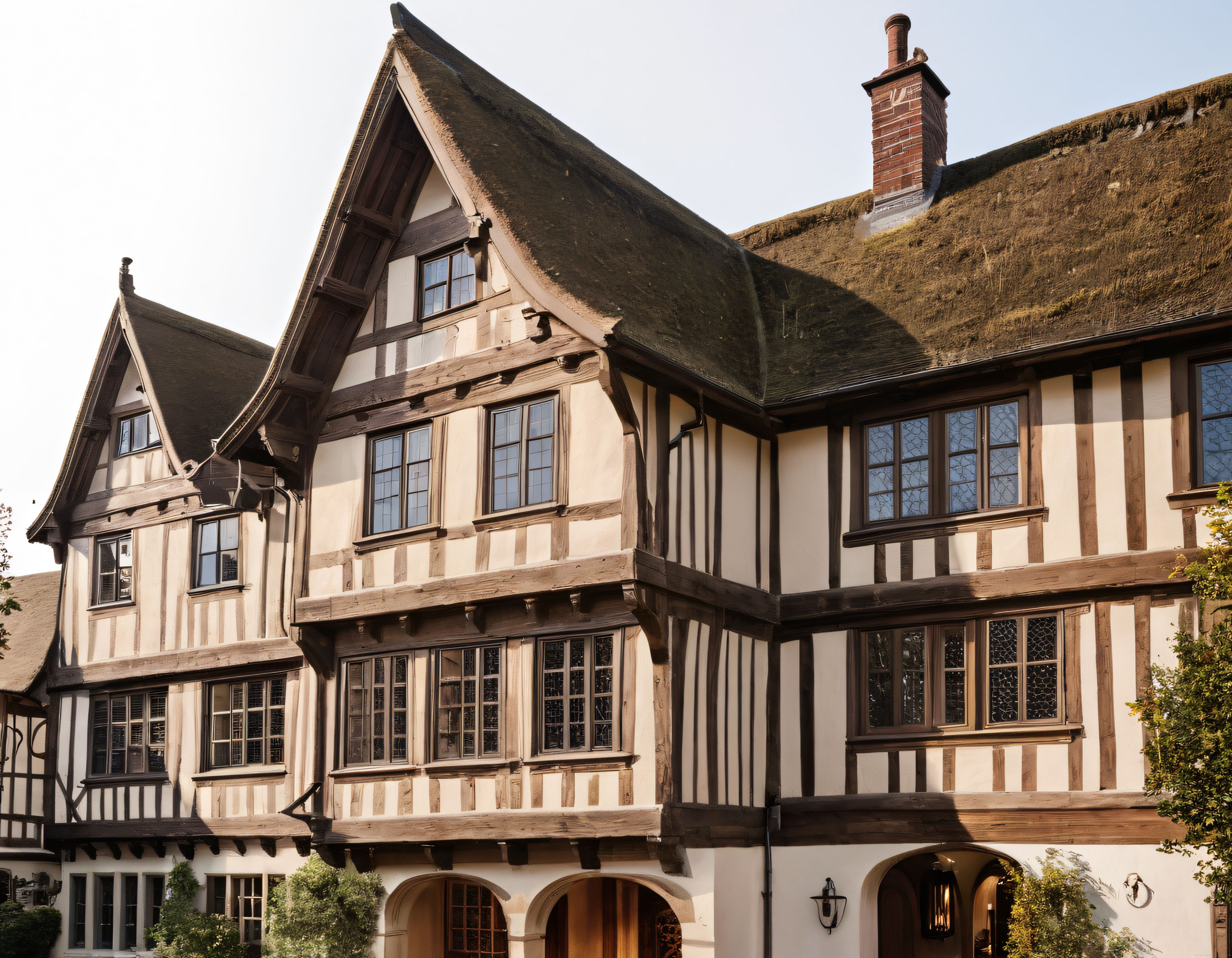 Hasır Çatılı Tarihi Tudor Evi: Yarı Ahşap İngiliz Mimarisinin Zamansız Detayları